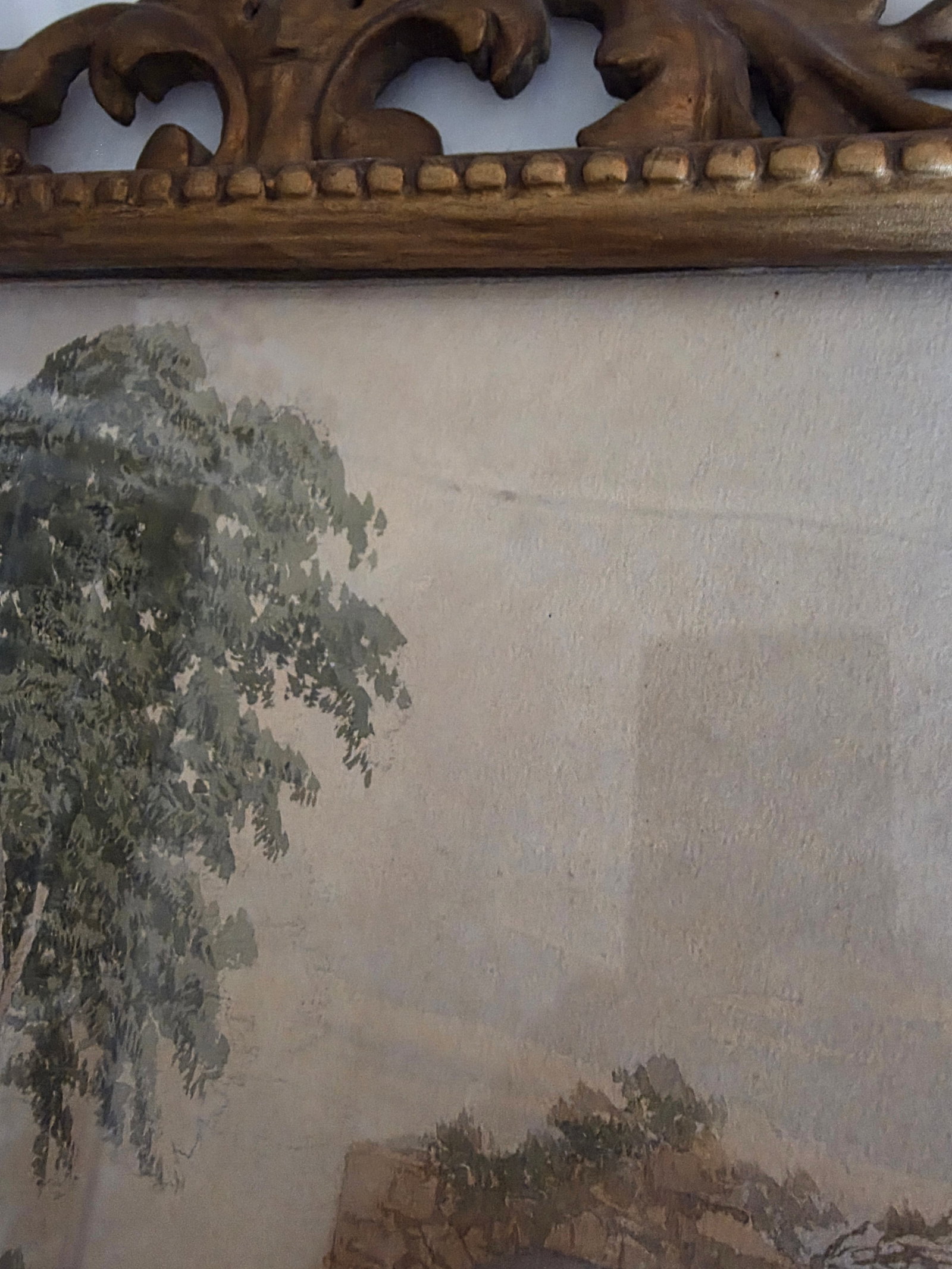 Vintage Italian Watercolor in Antique Giltwood Frame - 5