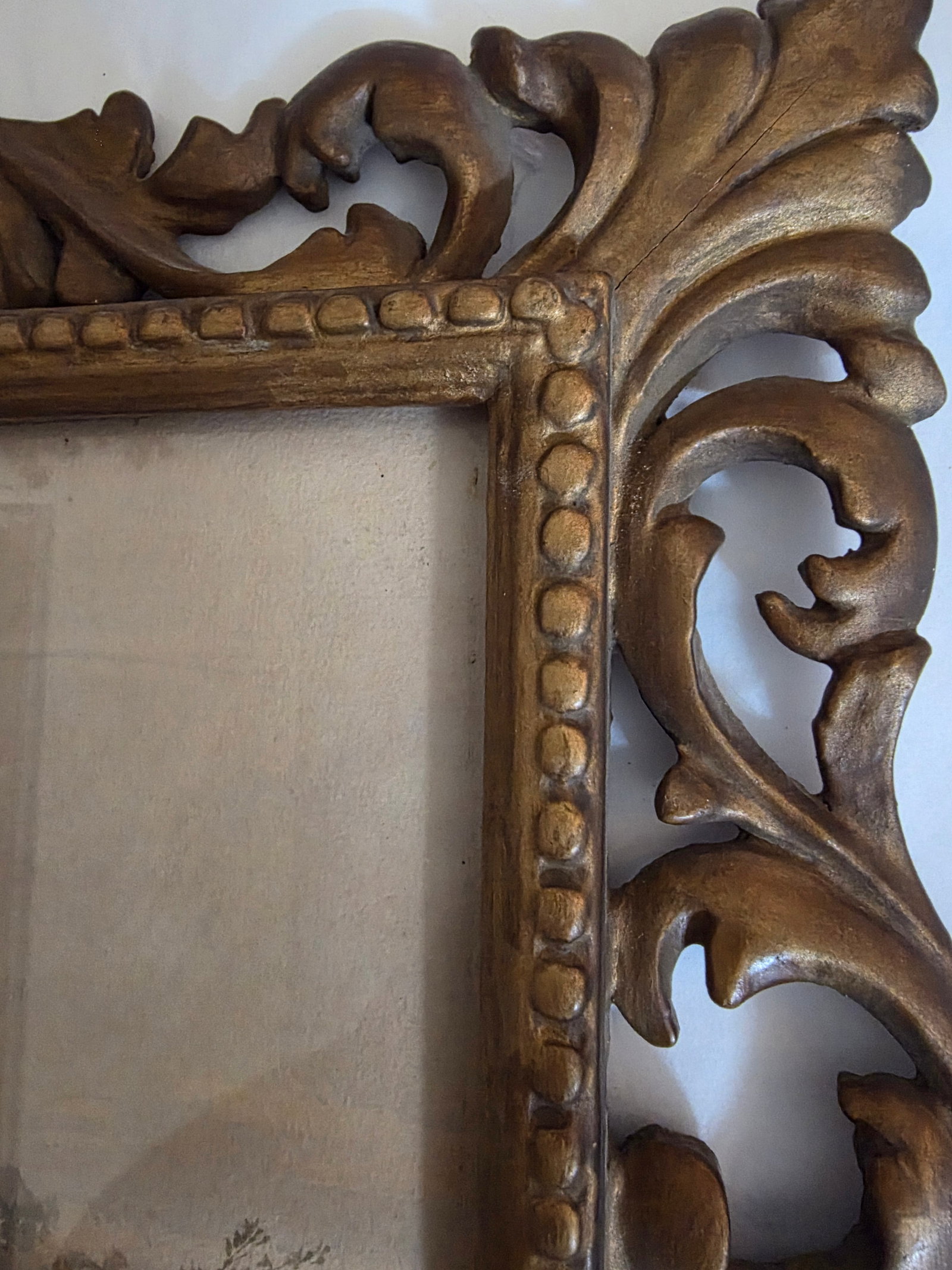 Vintage Italian Watercolor in Antique Giltwood Frame - 6