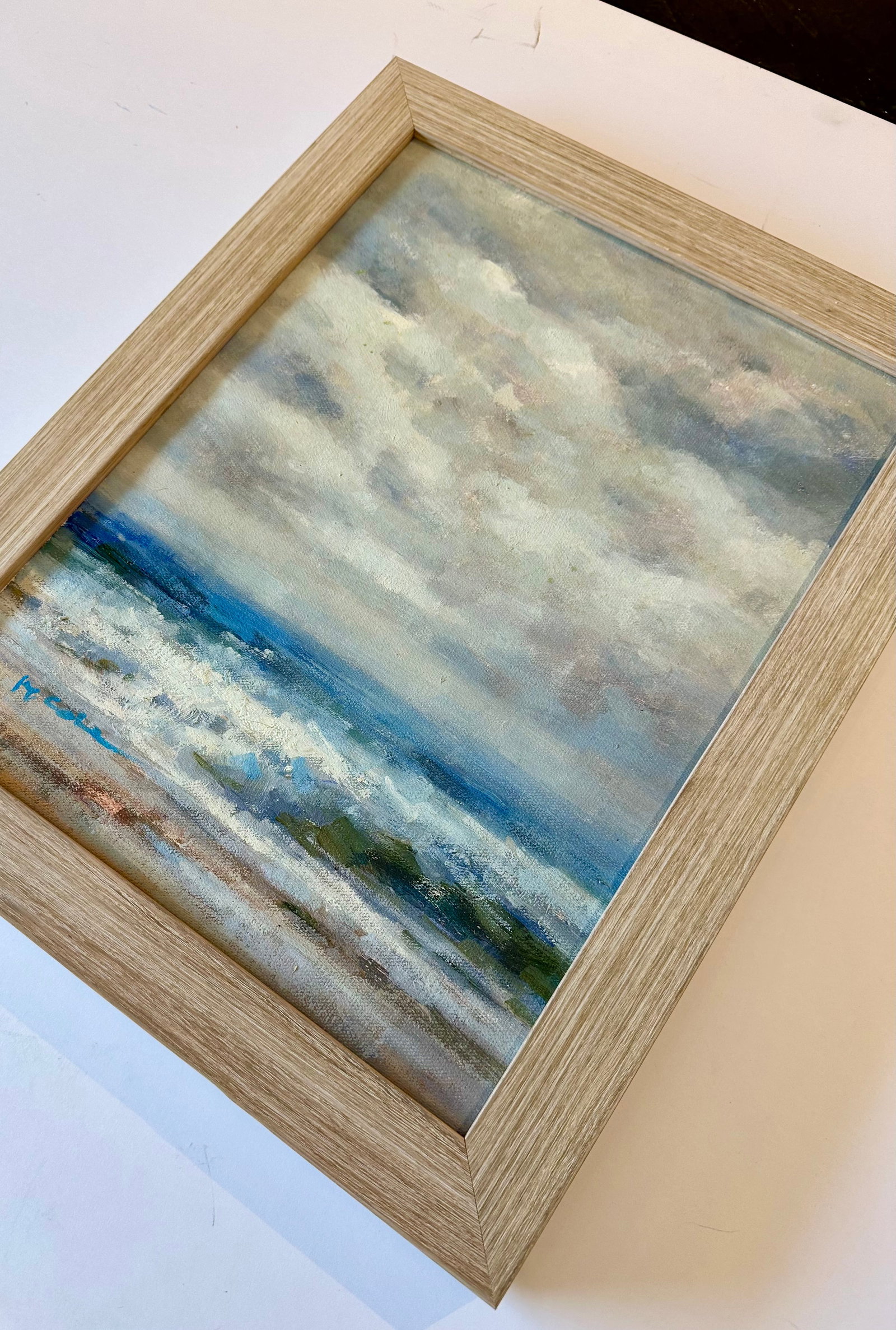 Seascape Ocean Waves Dramatic Stormy Impressionist Coastal Original Oil Painting by H. Cole - 3