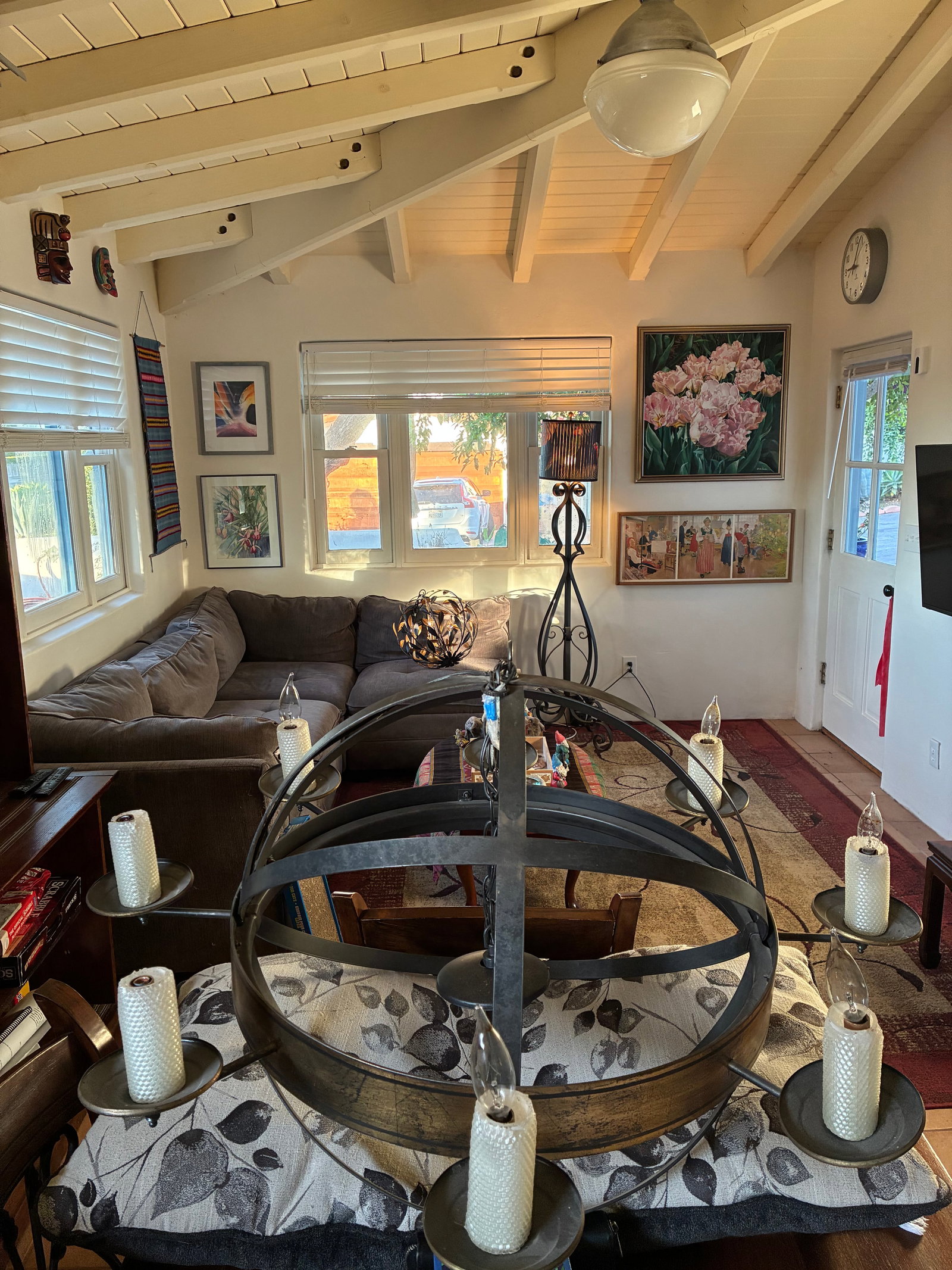 Mid 20th Century Metal Armillary Sphere Chandelier - 5