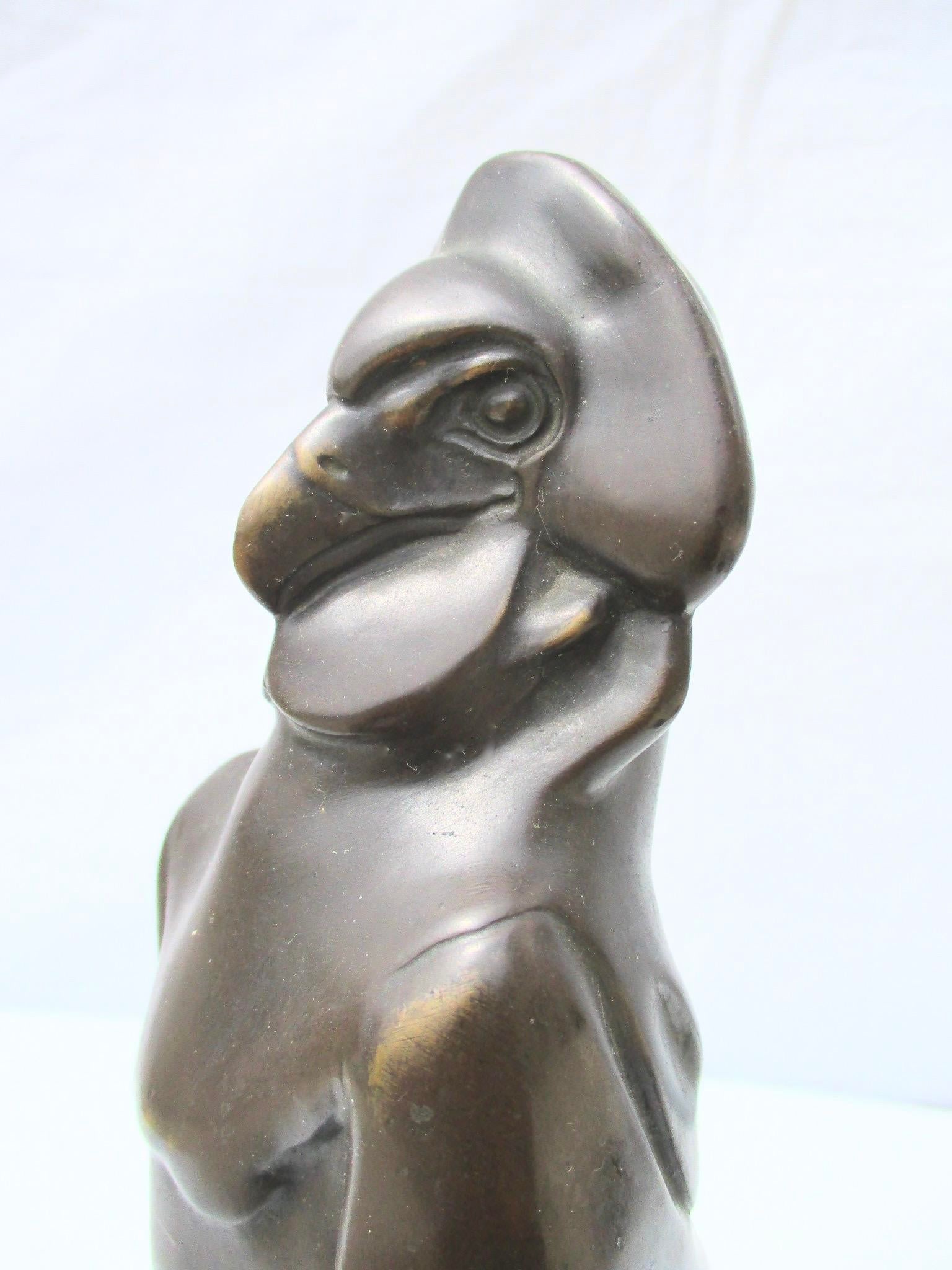 Art Deco Hunting Bird Sculpture on Porphyry Plinth - 11