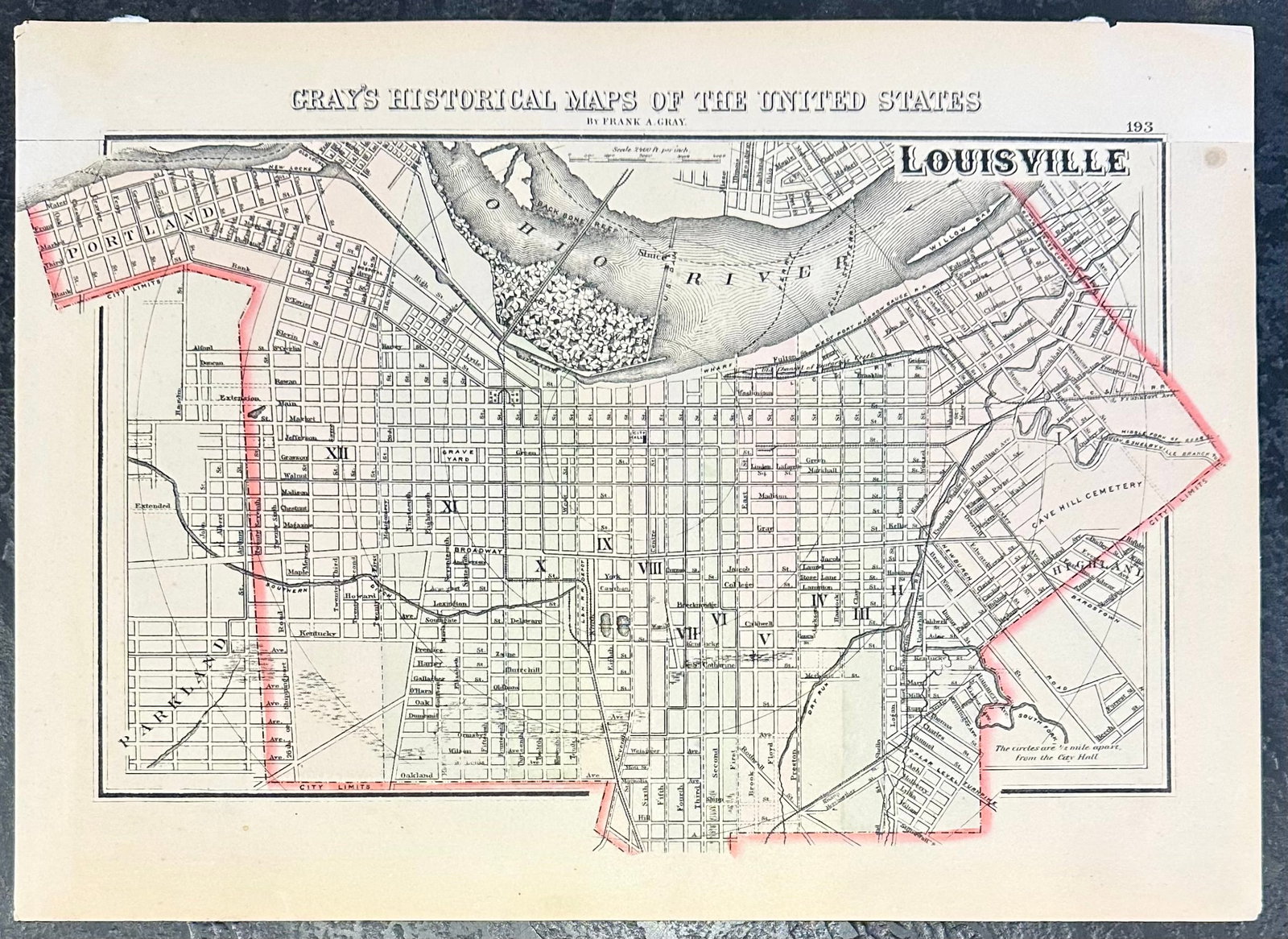Louisville, Kentucky Original Map by Gray, 1856 - 3