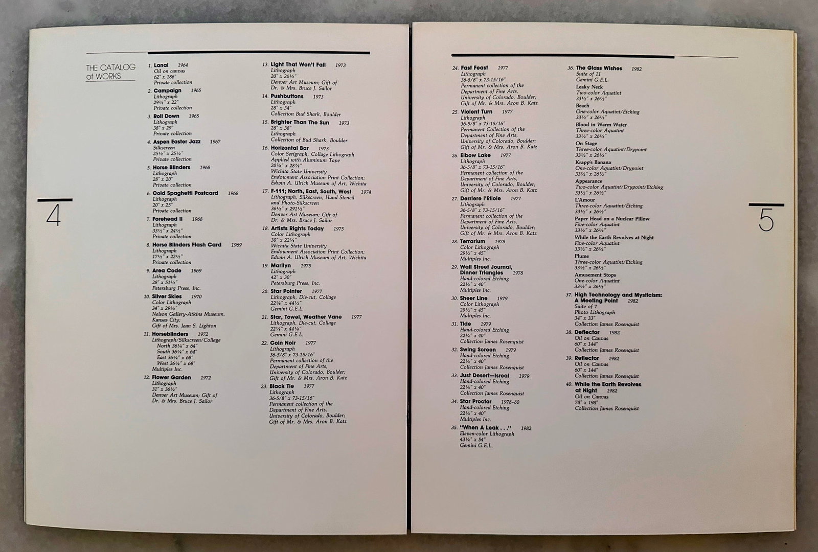 1982 Original Signed James Rosenquist Velum Print and Exhibition Catalog - 7