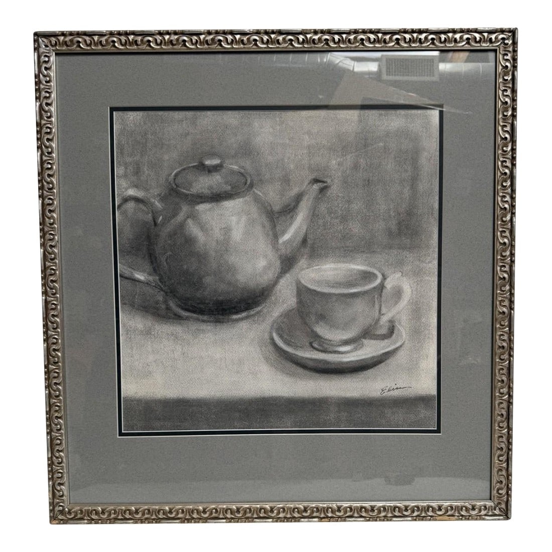 Signed Original Charcoal Still Life Drawing "Elise" Malibu Gallery (1 of 9)
