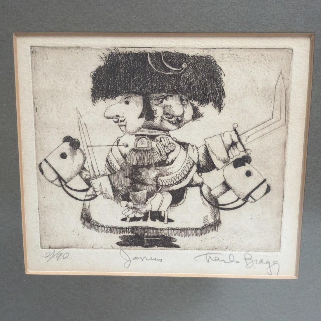 1970s Charles Bragg "Janus" 21/90 Signed Lithograph Framed - 2