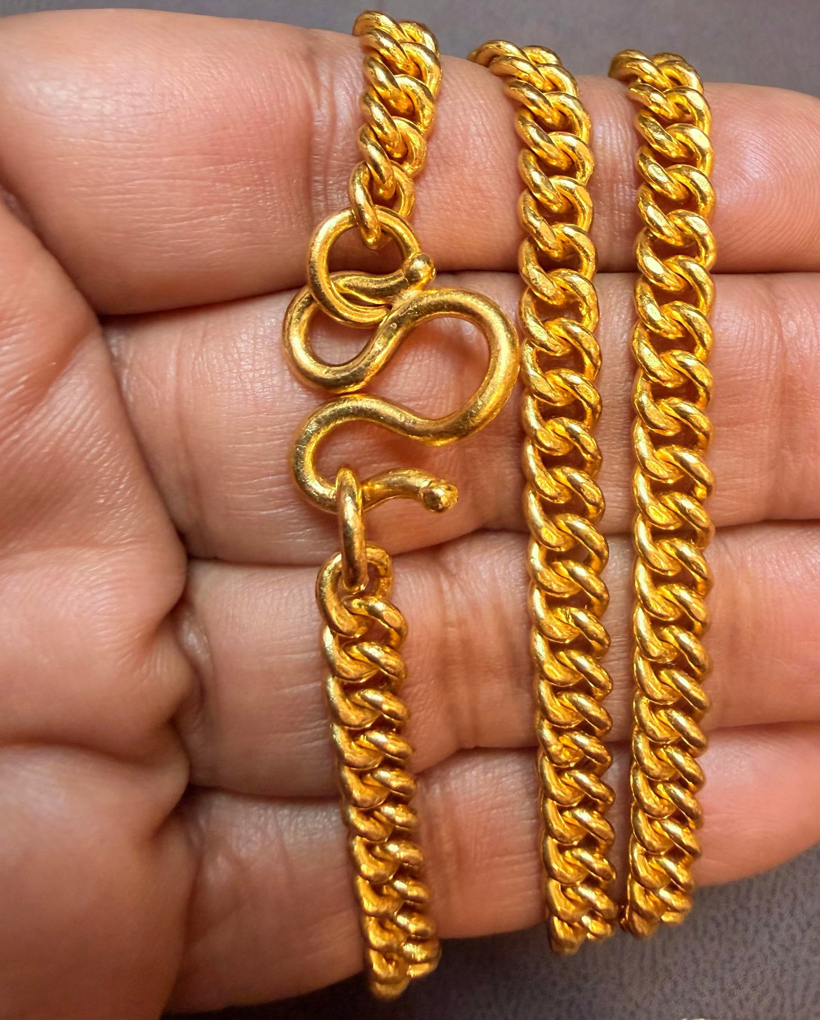 Link 24 Karat Pure Yellow Gold Solid Bracelet, 73 Gm, Unisex , 8 Inch - 12