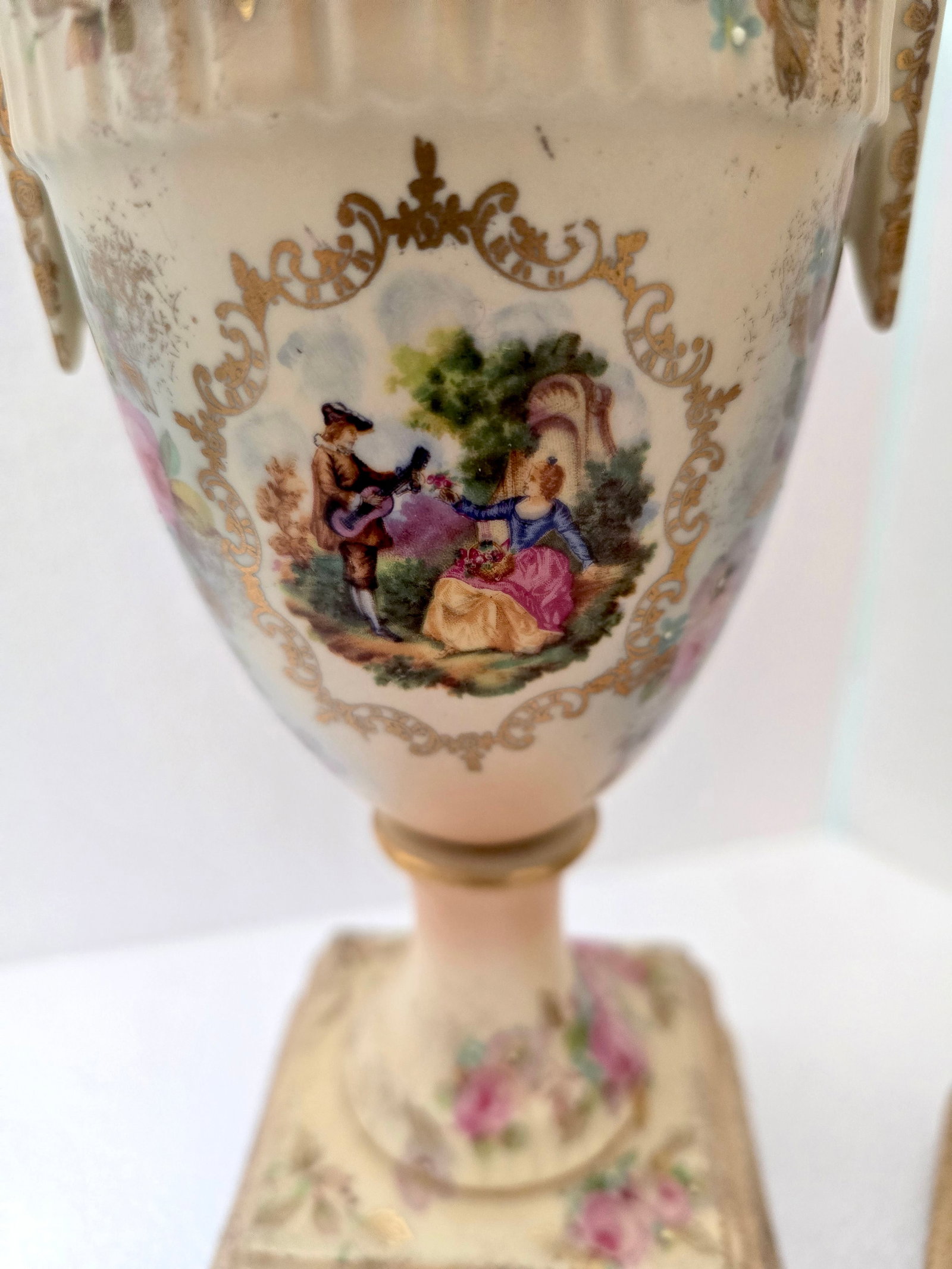 Pair of Antique French Sevres-Style Porcelain Vases - 2