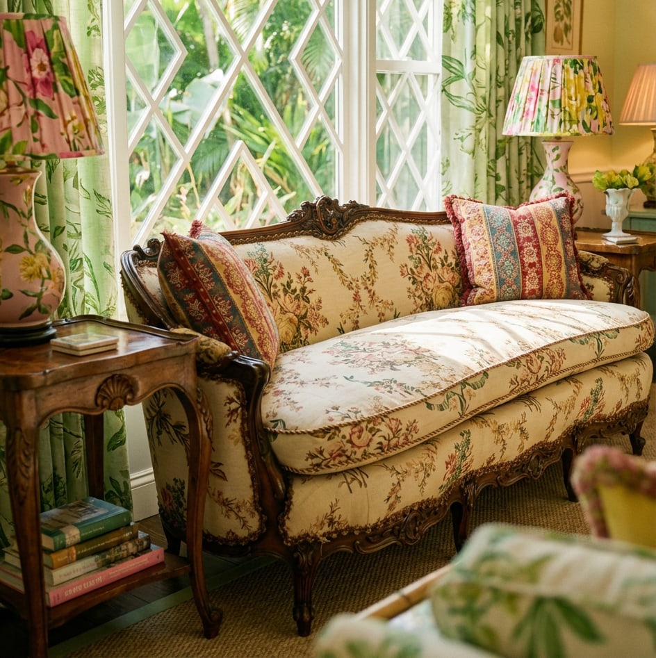 Mid 20th Century Louis XV Carved Walnut Settee | Newly Upholstered French Linen & Down Cushion | Pal - 4
