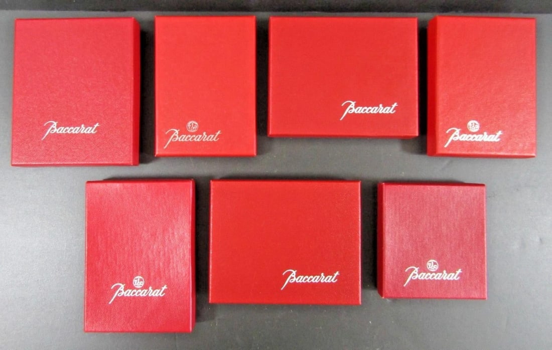 Baccarat Crystal Boxed Christmas Ornaments 1985, 1987, 1988, 1989, 1995, 1998 - 10