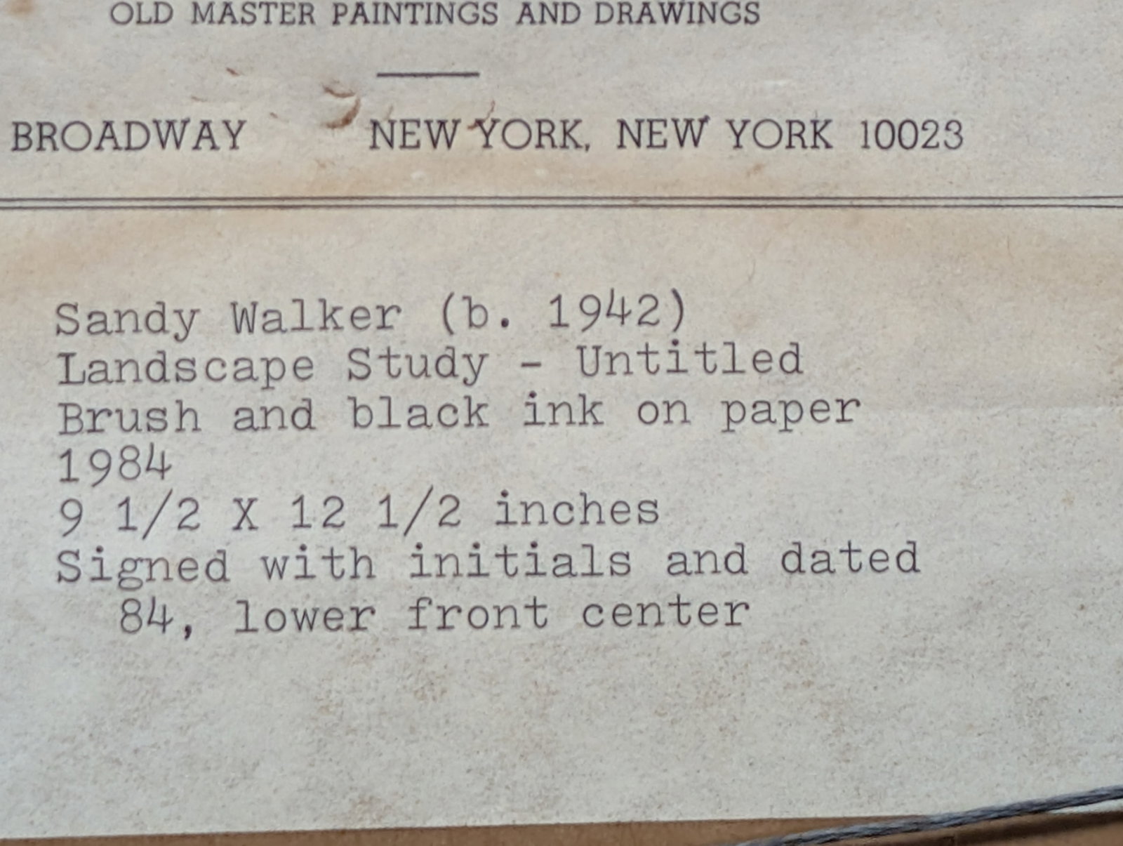 1980s "Untitled" Landscape Study - Sandy Walker, Brush & Ink on Paper - 4
