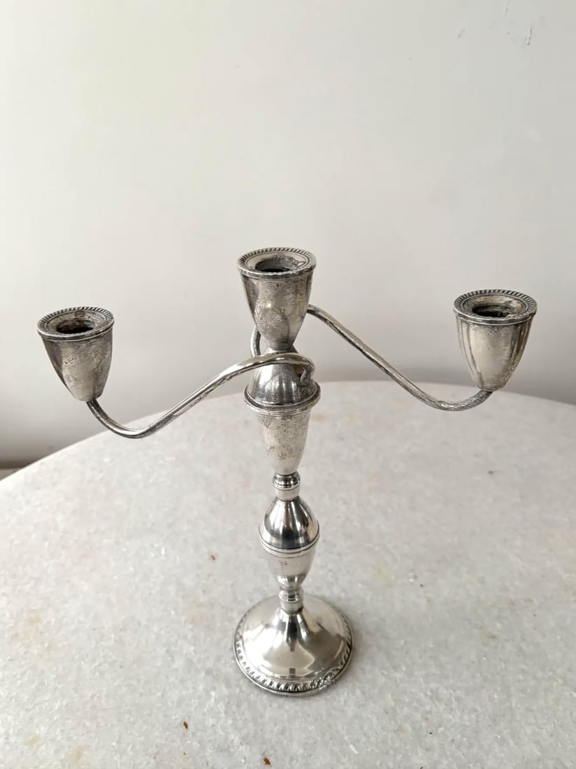 Sterling Silver Antique Duchin Creation Opera Candelabra - Weighted/Stamped - 2