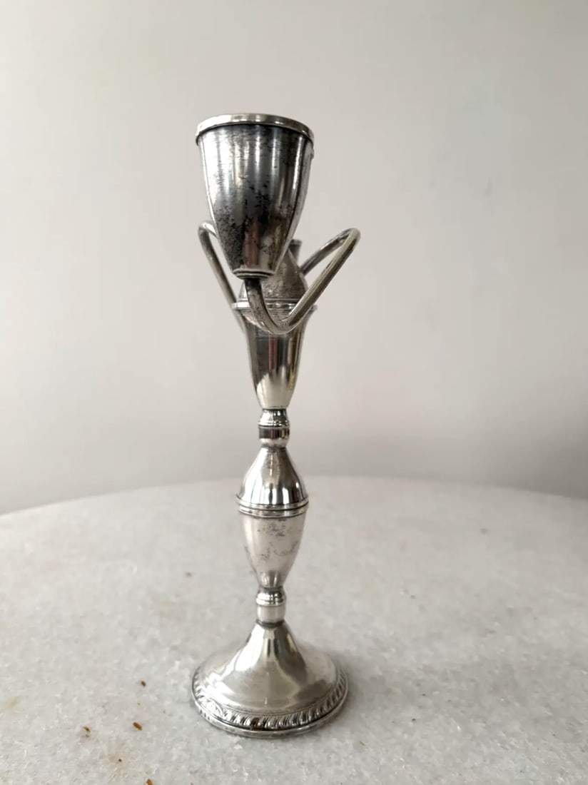 Sterling Silver Antique Duchin Creation Opera Candelabra - Weighted/Stamped - 3