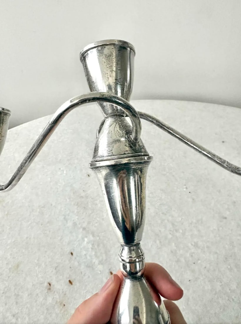 Sterling Silver Antique Duchin Creation Opera Candelabra - Weighted/Stamped - 5