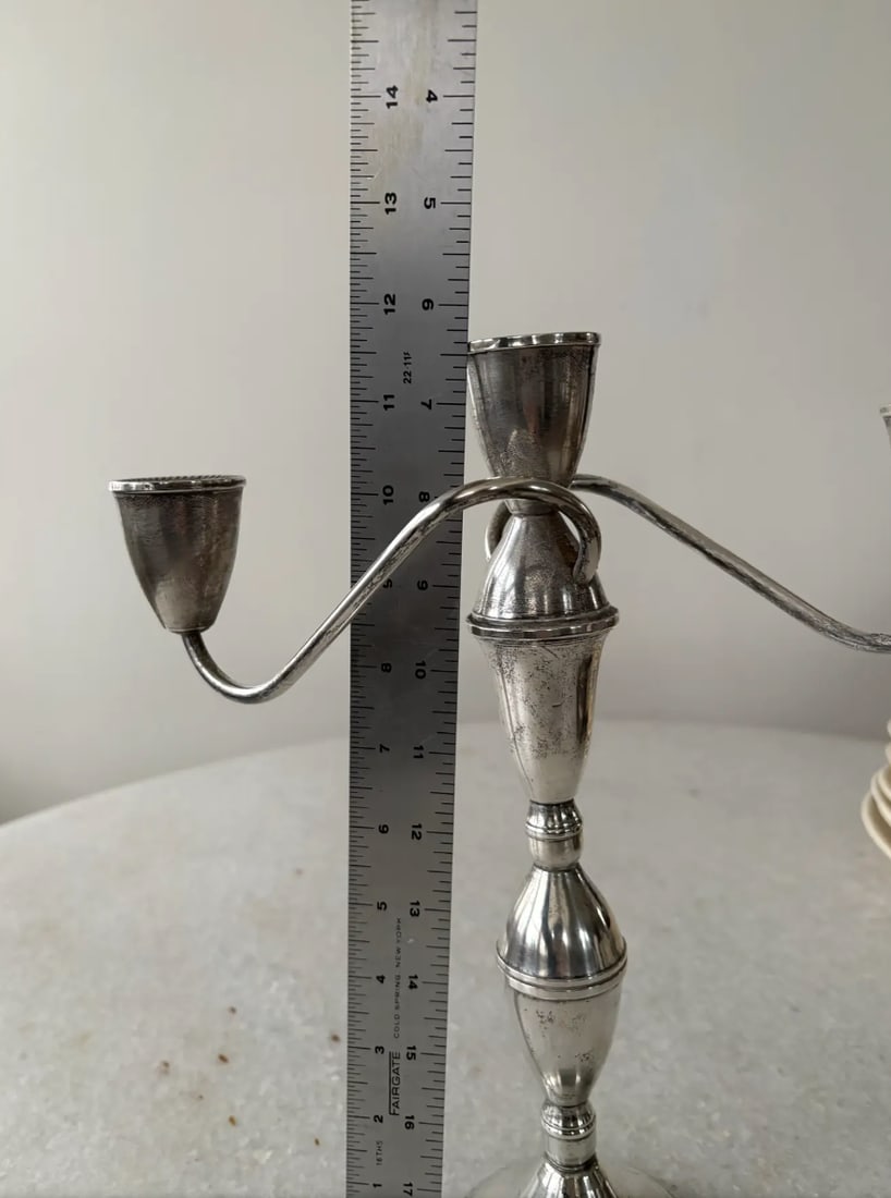 Sterling Silver Antique Duchin Creation Opera Candelabra - Weighted/Stamped - 6