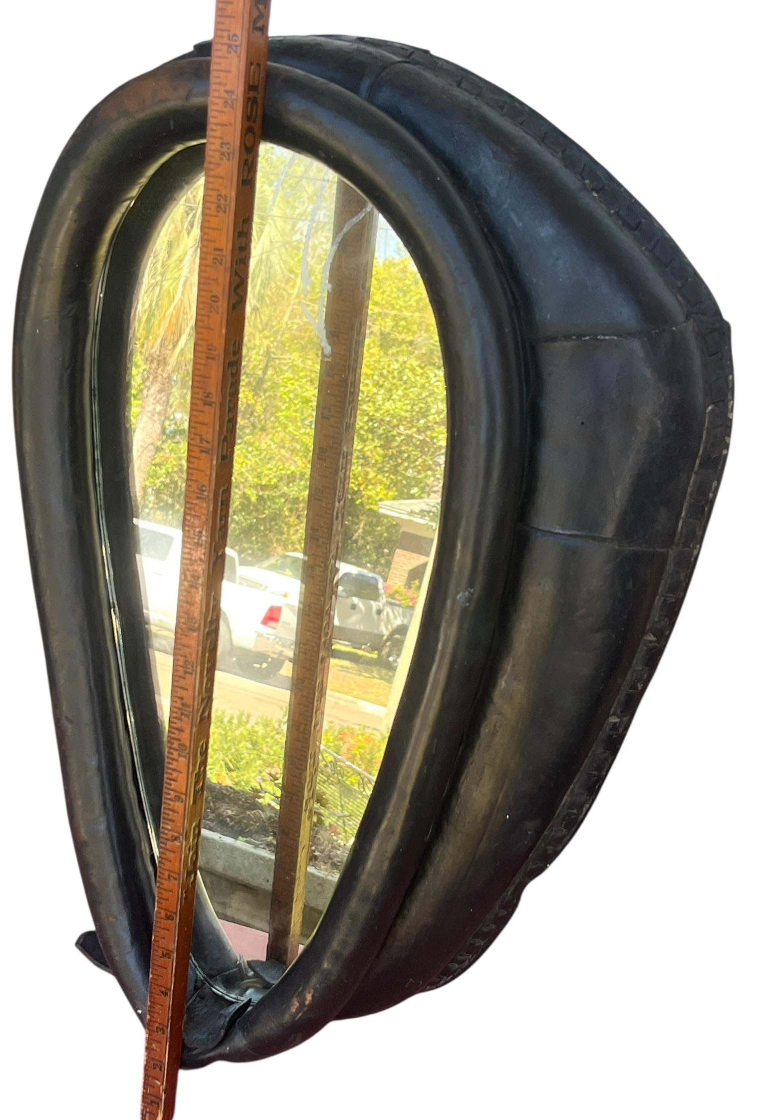 Vintage Horse Dark Brown Light Harness Collar Mirror Rustic American Folk Art Ralph Lauren Style Equ - 5