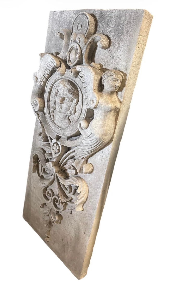 Neoclassical Style Relief-Carved Stone Wall Panel - 2