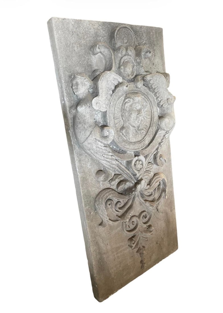 Neoclassical Style Relief-Carved Stone Wall Panel - 3