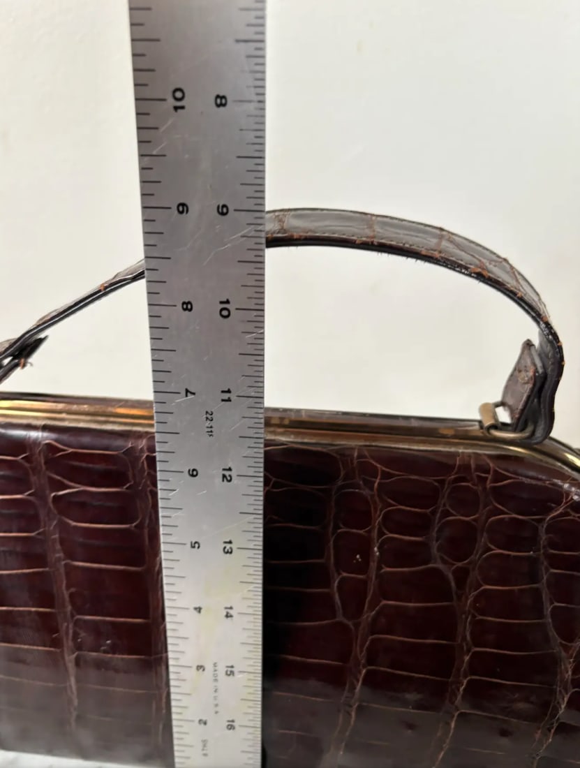 Vintage Leather Faux Corc Handbag - 6