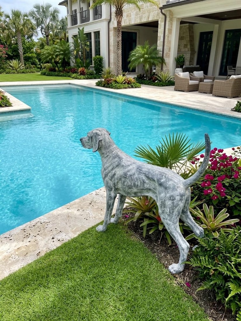 Cast Iron Pointer Dog Sculpture - 12