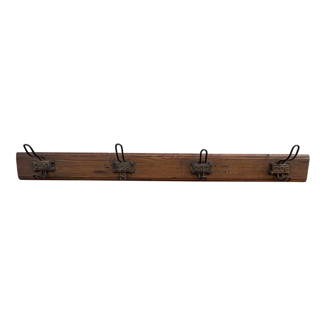 Antique English Yellow Pine Cast Iron Wooden Coat Rail 1890s (1 of 8)