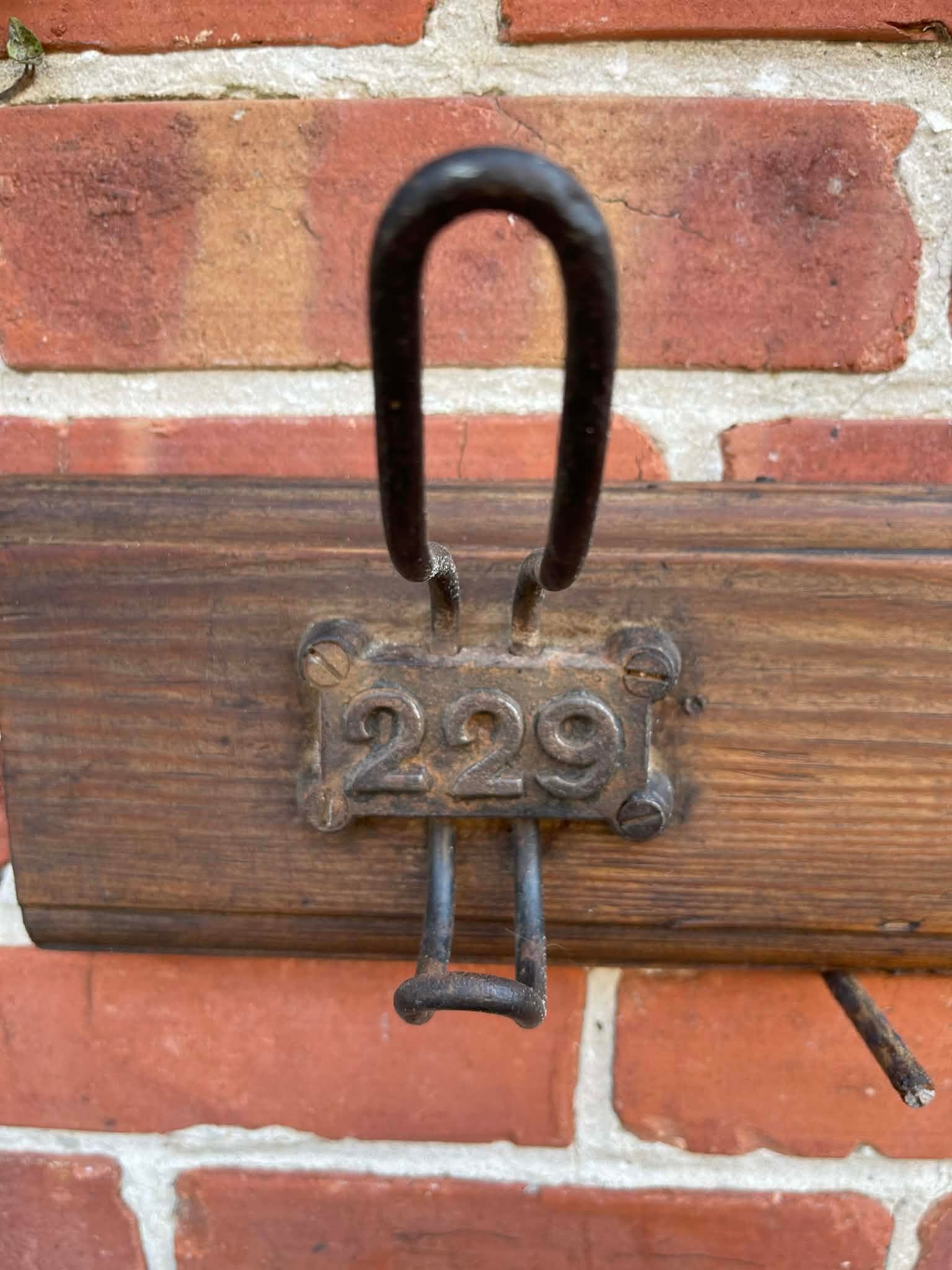 Antique English Yellow Pine Cast Iron Wooden Coat Rail 1890s - 3
