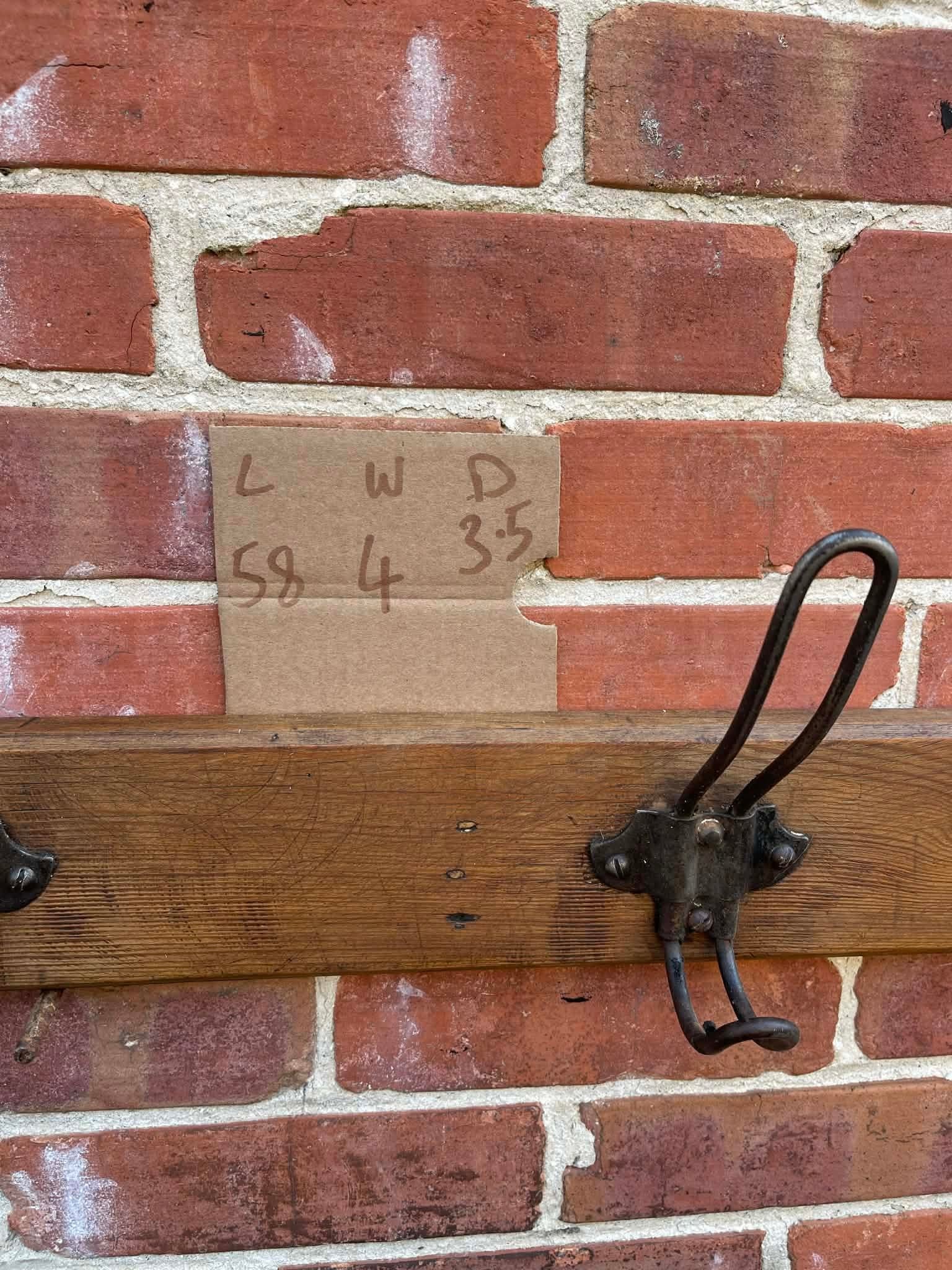 Rustic Pine Coat Hook Rack Rail – Solid Wooden Wall Mounted With Iron Hooks 1900 - 8