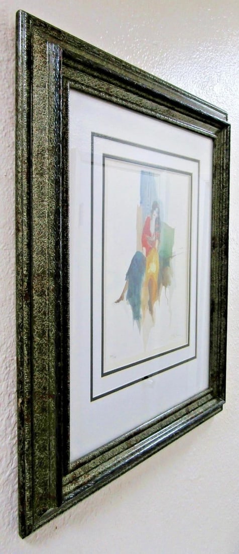 1990s Itzchak Tarkay Pencil Signed and Numbered Lithograph Seated Bohemian Woman - 7