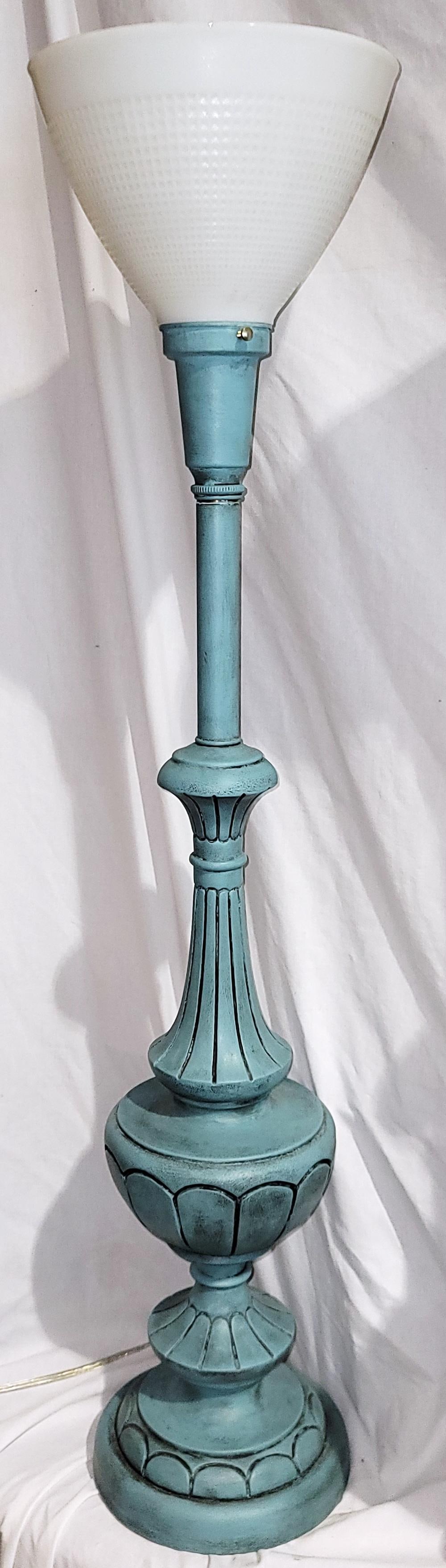 Mid 20th Century Painted Torchiere Table Lamps - a Pair - 2