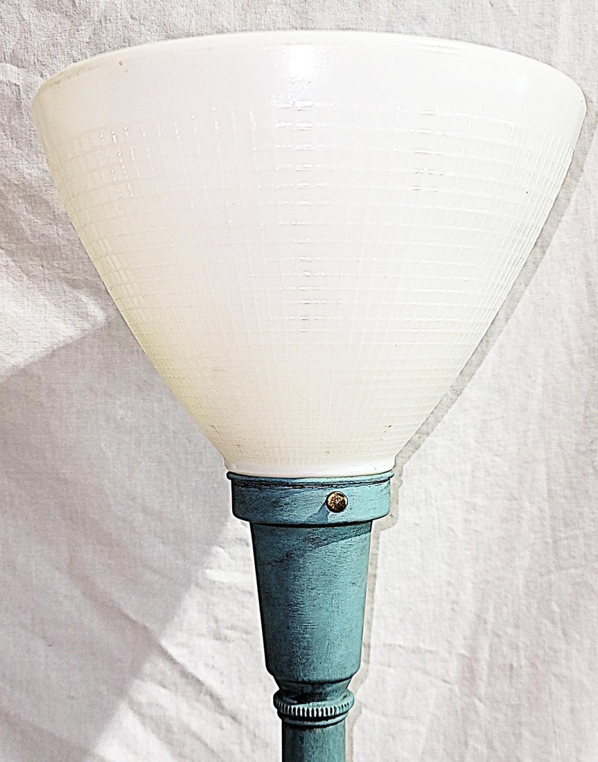 Mid 20th Century Painted Torchiere Table Lamps - a Pair - 3