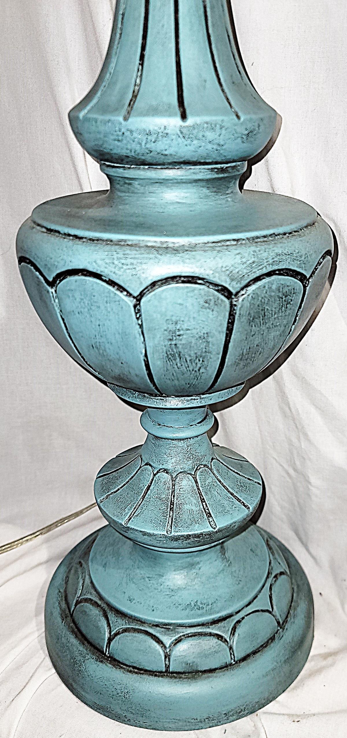 Mid 20th Century Painted Torchiere Table Lamps - a Pair - 5