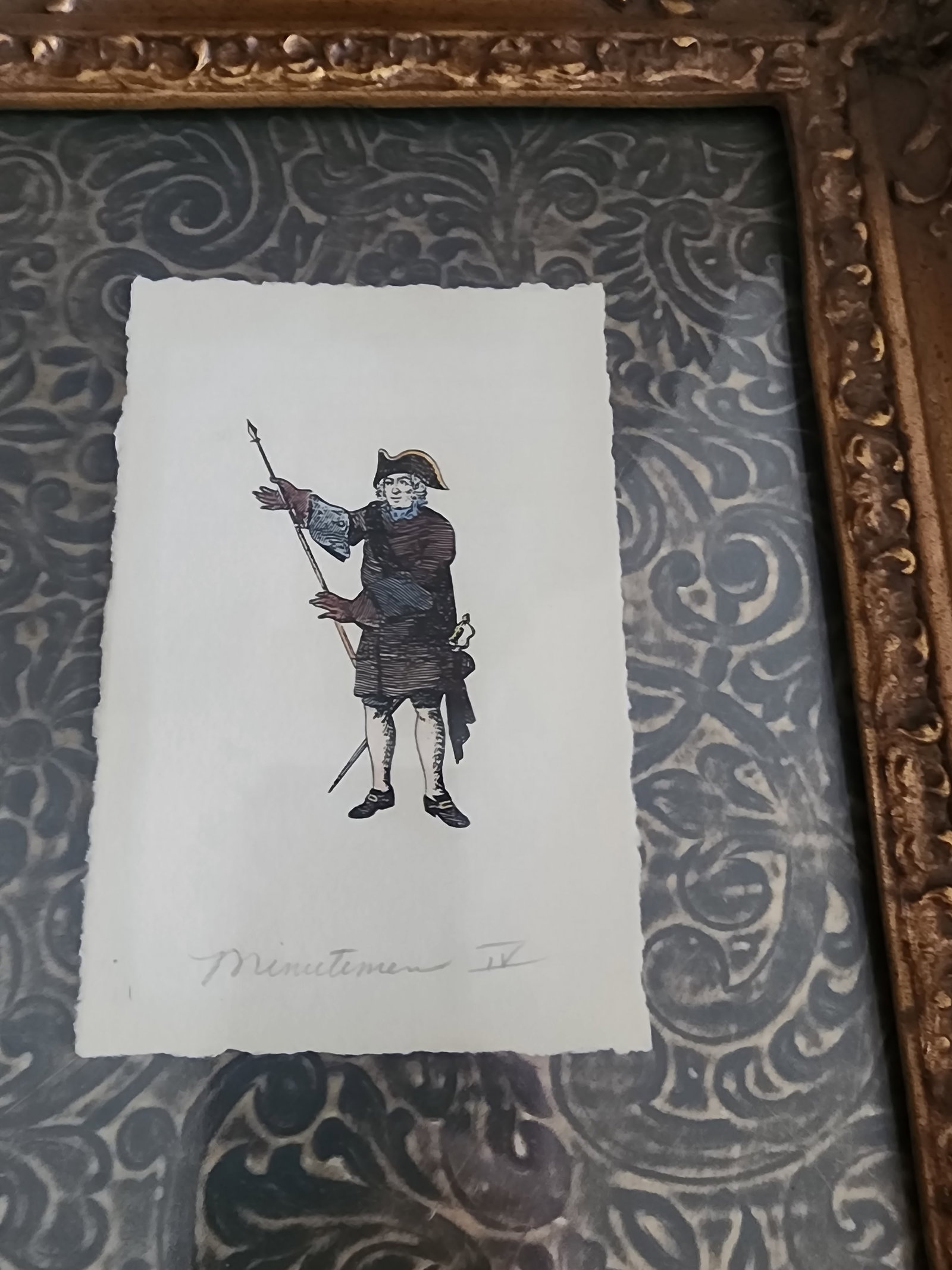 Beautifully Framed Color Etchings of "The Minutemen" Reproduction - Set of 4 - 2