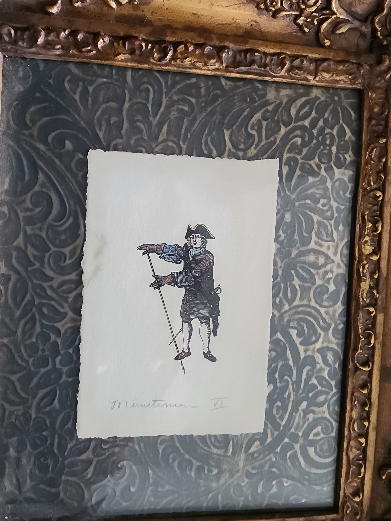 Beautifully Framed Color Etchings of "The Minutemen" Reproduction - Set of 4 - 3