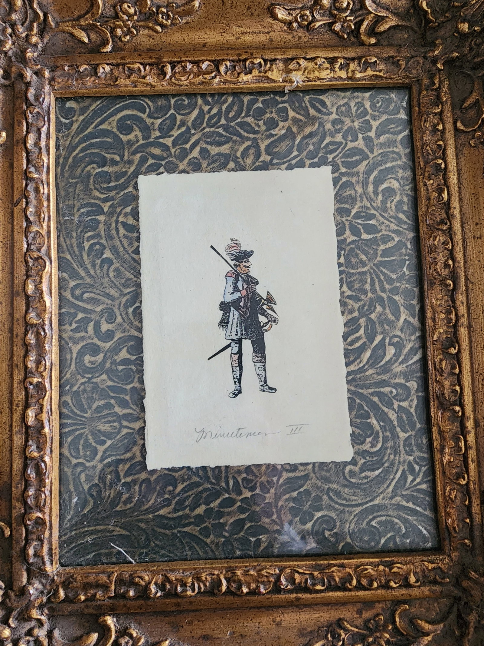 Beautifully Framed Color Etchings of "The Minutemen" Reproduction - Set of 4 - 6