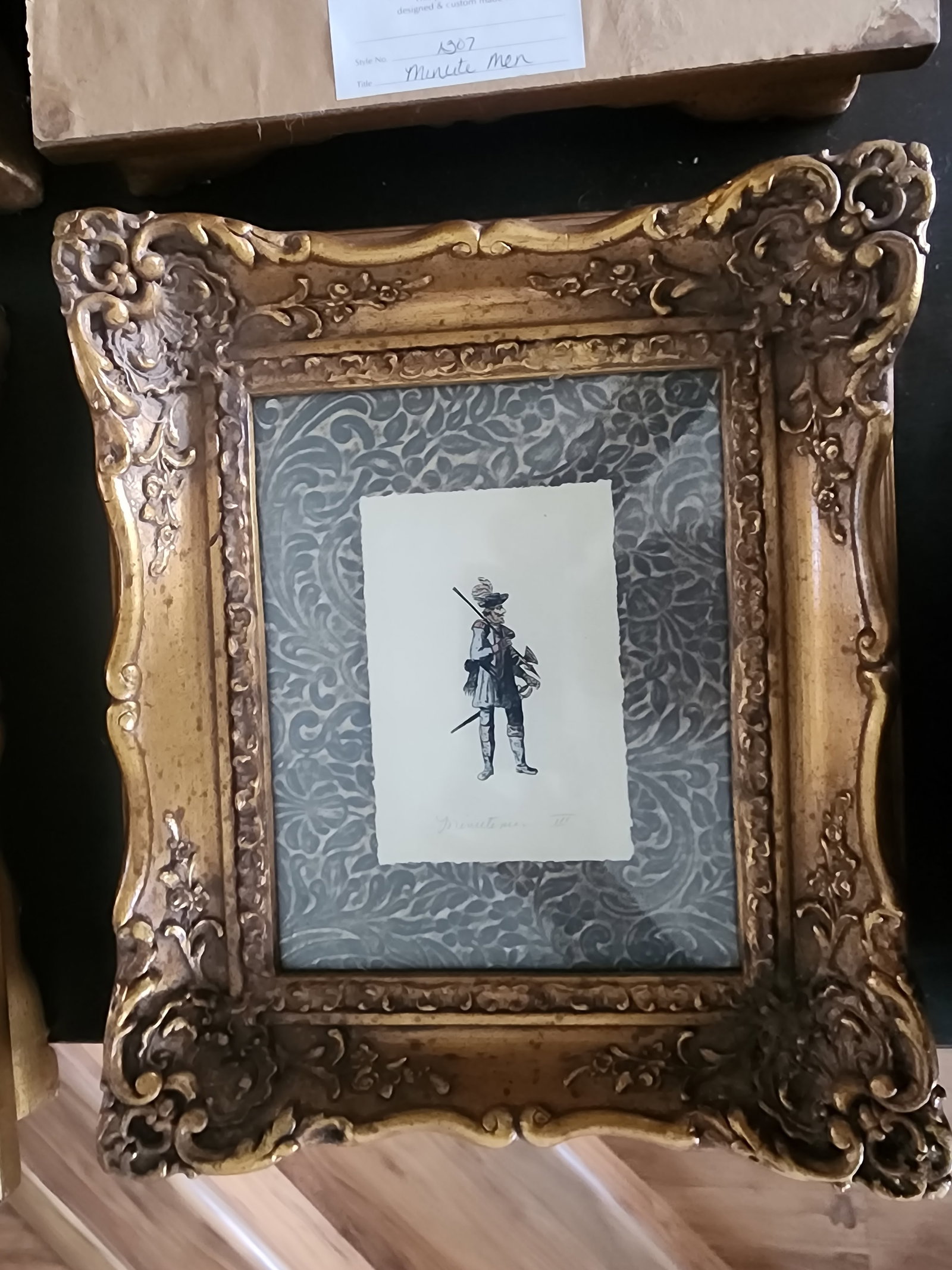 Beautifully Framed Color Etchings of "The Minutemen" Reproduction - Set of 4 - 7