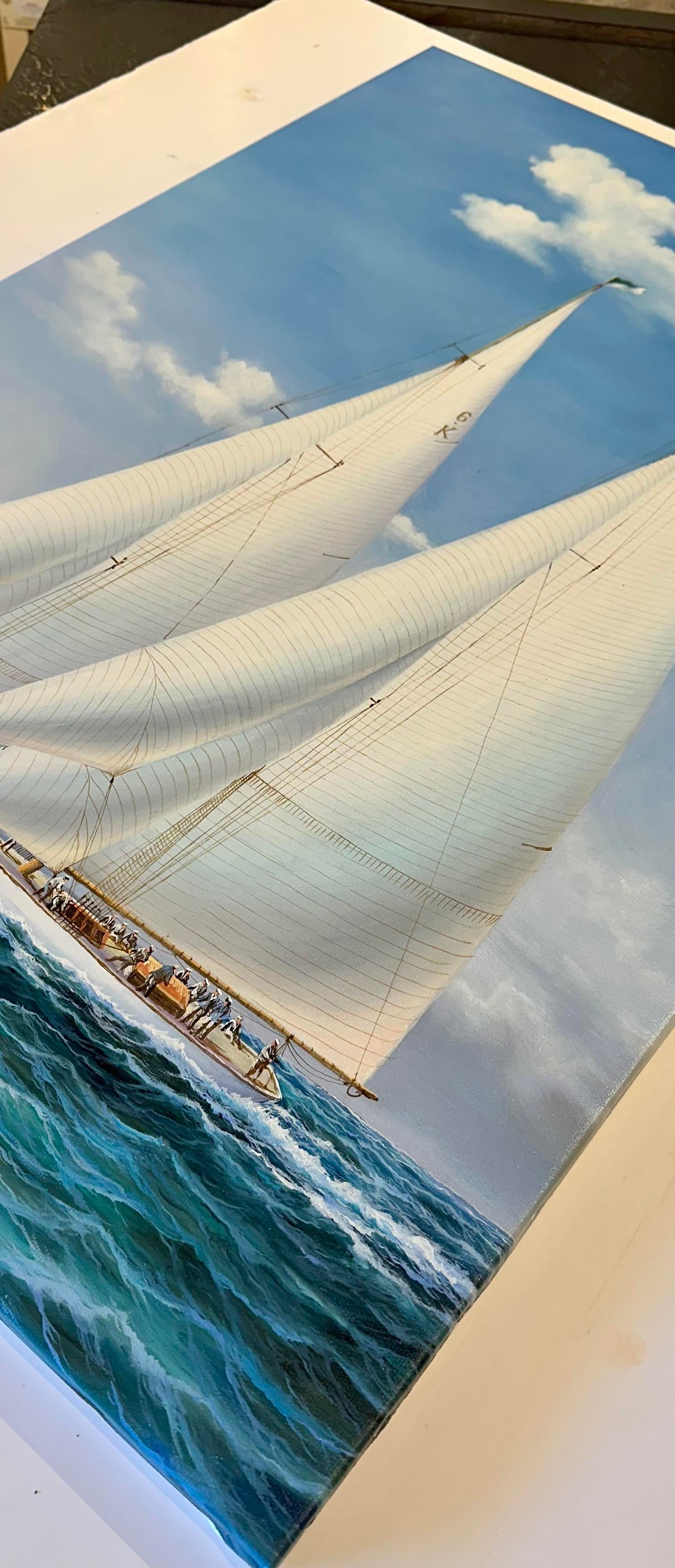 Racing Sailboats Maritime Nautical Seascape Painting by Matt Thomas, 2025 - 5