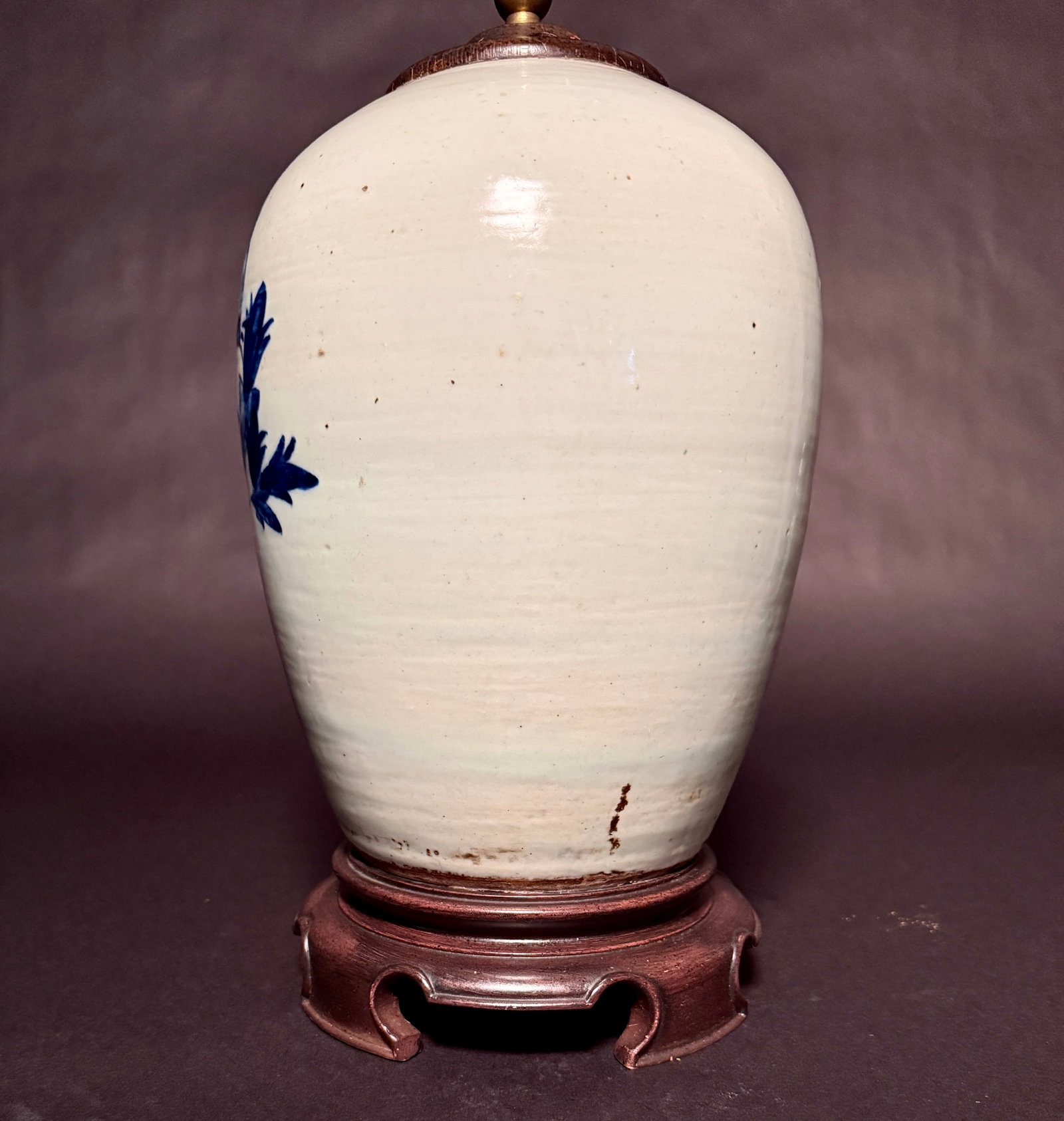 19th Century Chinese Celadon, Blue and White Porcelain Lamp - 3