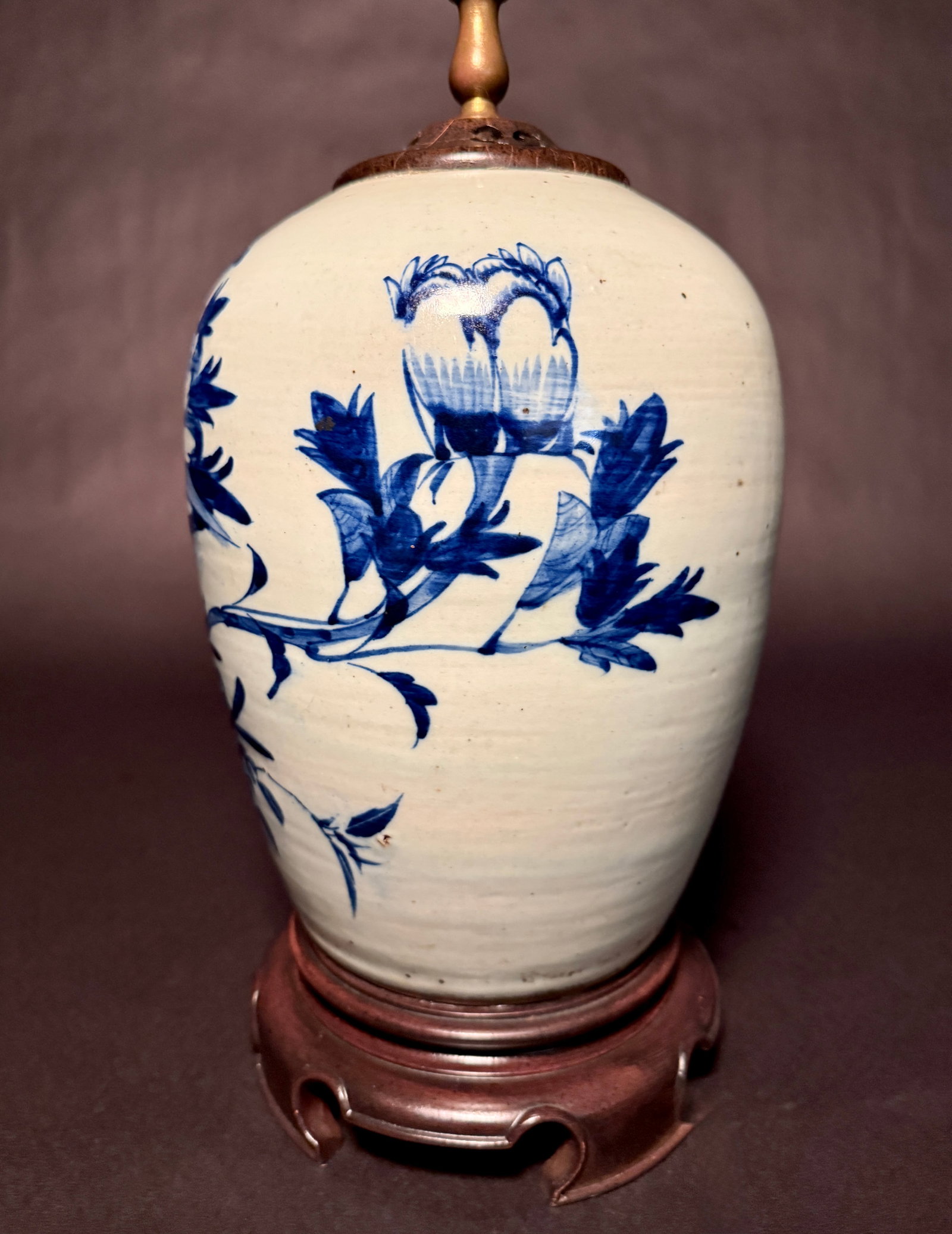 19th Century Chinese Celadon, Blue and White Porcelain Lamp - 5