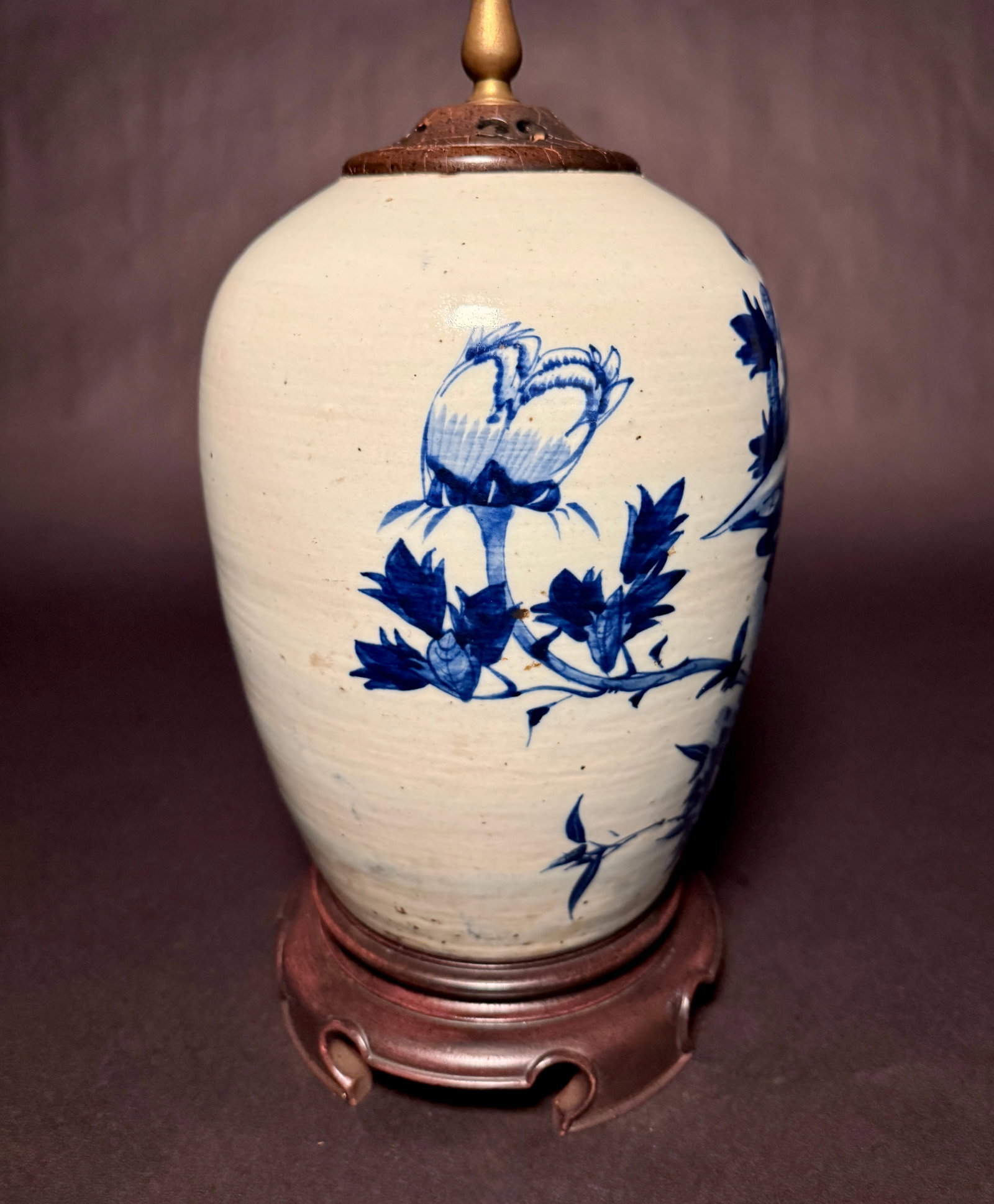 19th Century Chinese Celadon, Blue and White Porcelain Lamp - 6