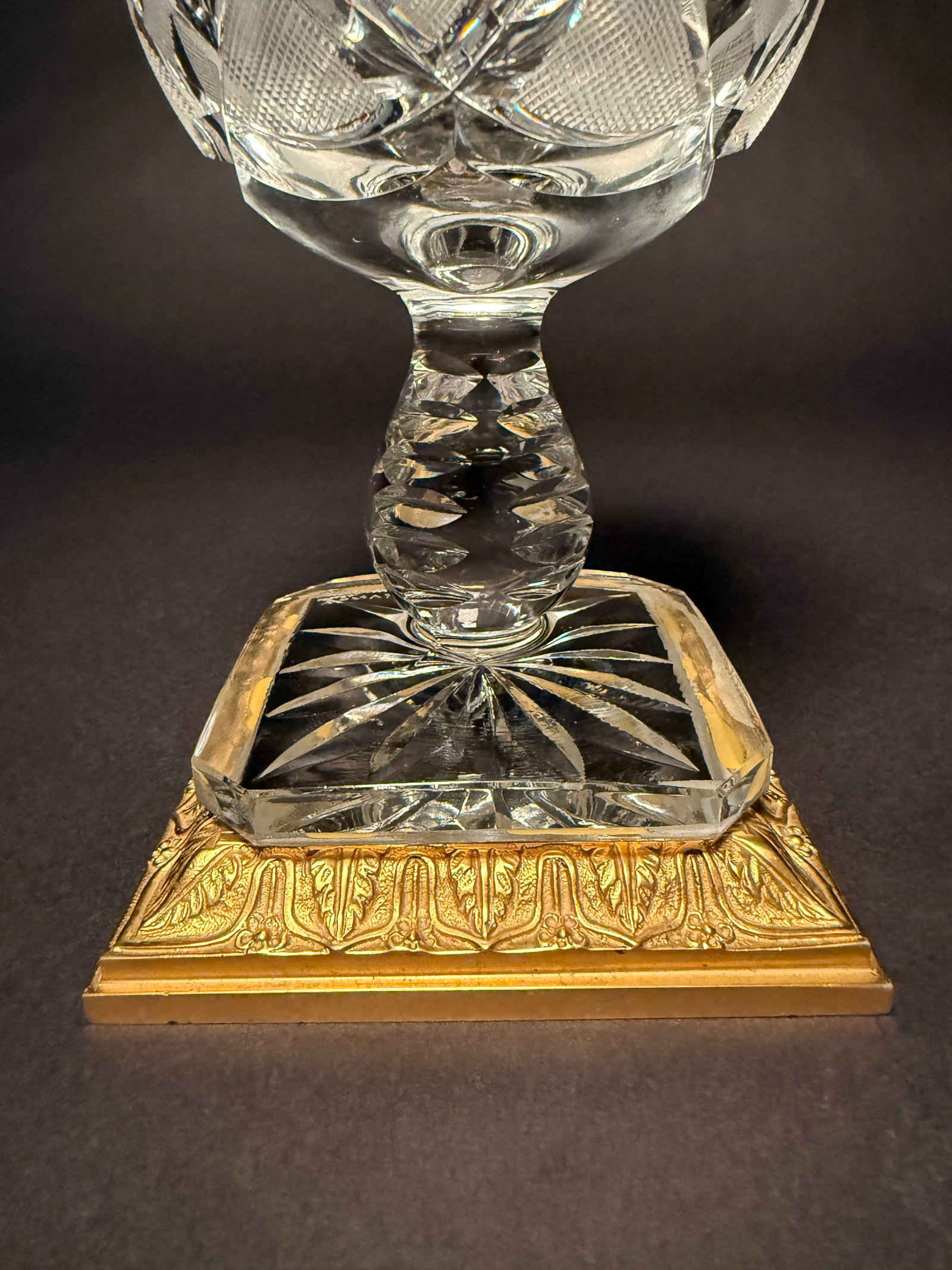French Cut Crystal and Ormolu Compote - 4