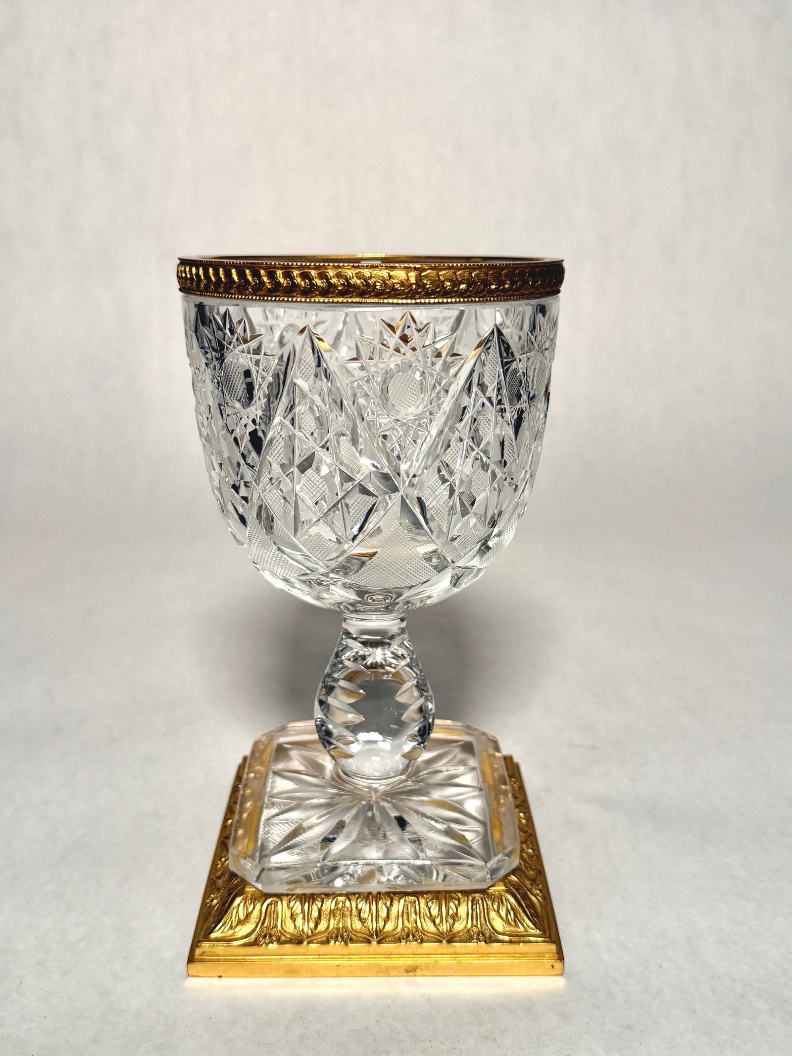 French Cut Crystal and Ormolu Compote - 8