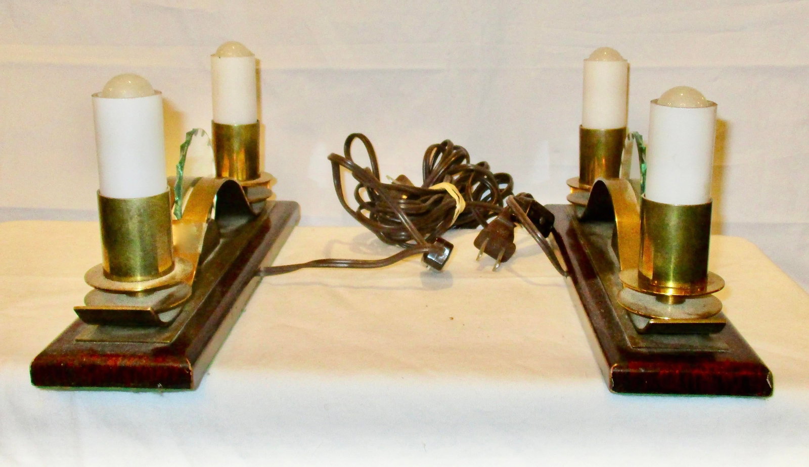 French 1930s Art Deco Shelf Lamps - A Pair of 2 - 2