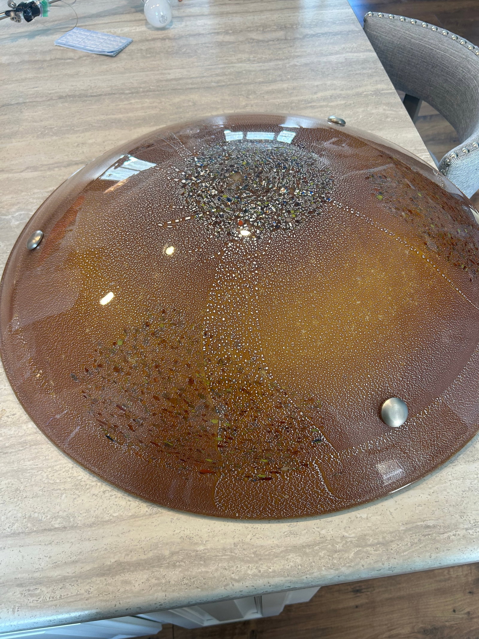 Meyda Lighting (From the Metro Fusion Collection)-Fused Amber Art Glass 30" Inverted Bowl Chandeli - 3