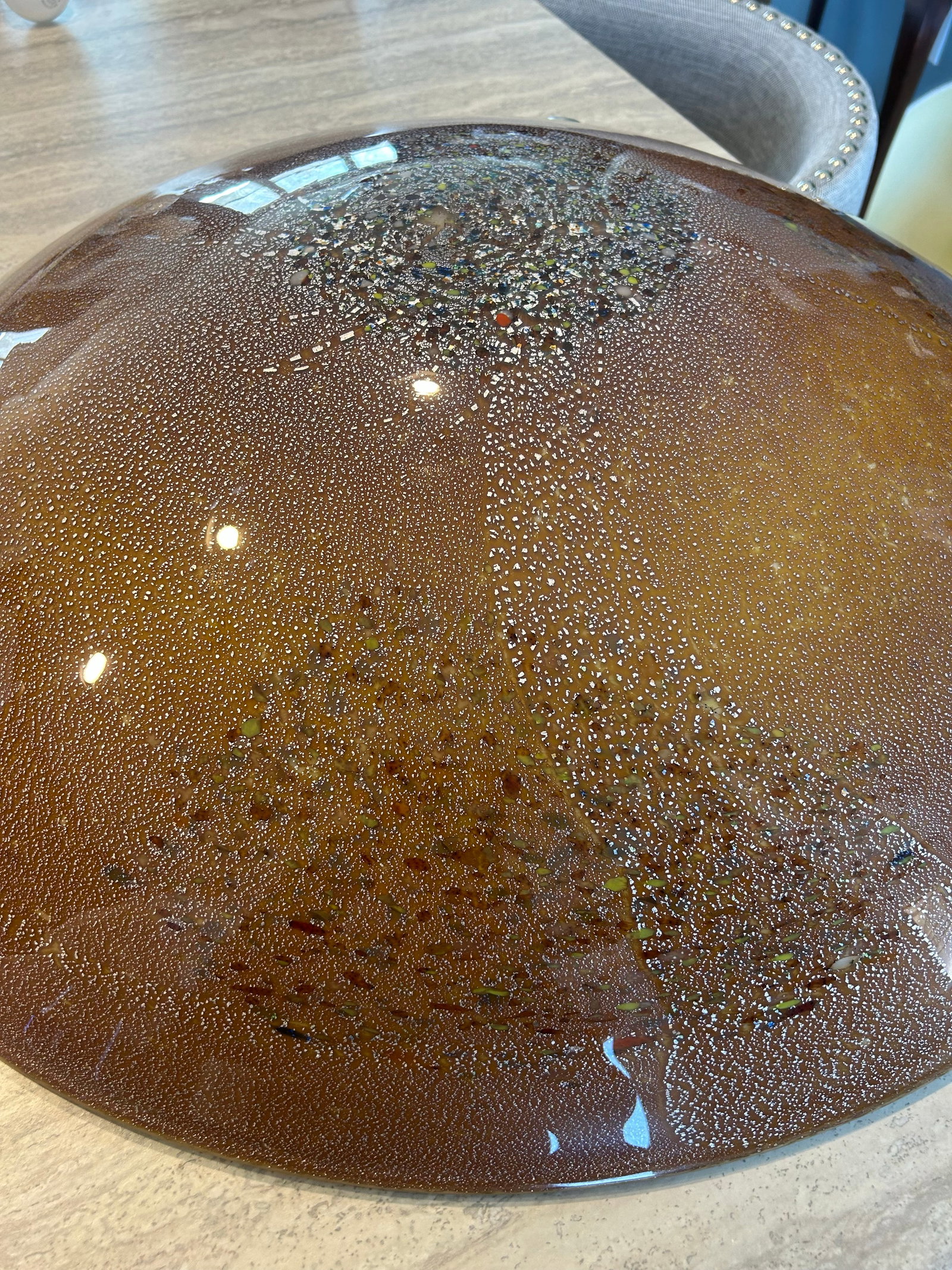 Meyda Lighting (From the Metro Fusion Collection)-Fused Amber Art Glass 30" Inverted Bowl Chandeli - 4