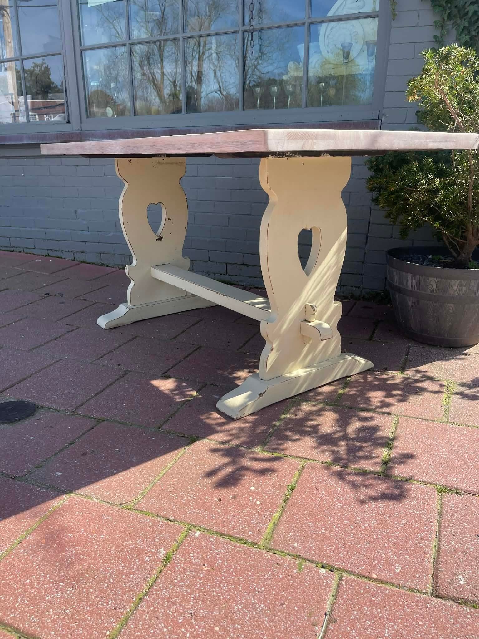 Antique English Solid Oak Kitchen Table 1900 - 11