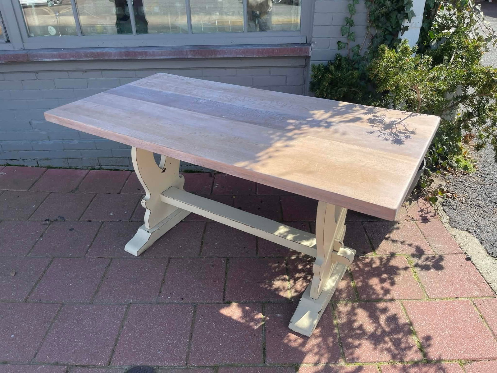 Antique English Solid Oak Kitchen Table 1900 - 13