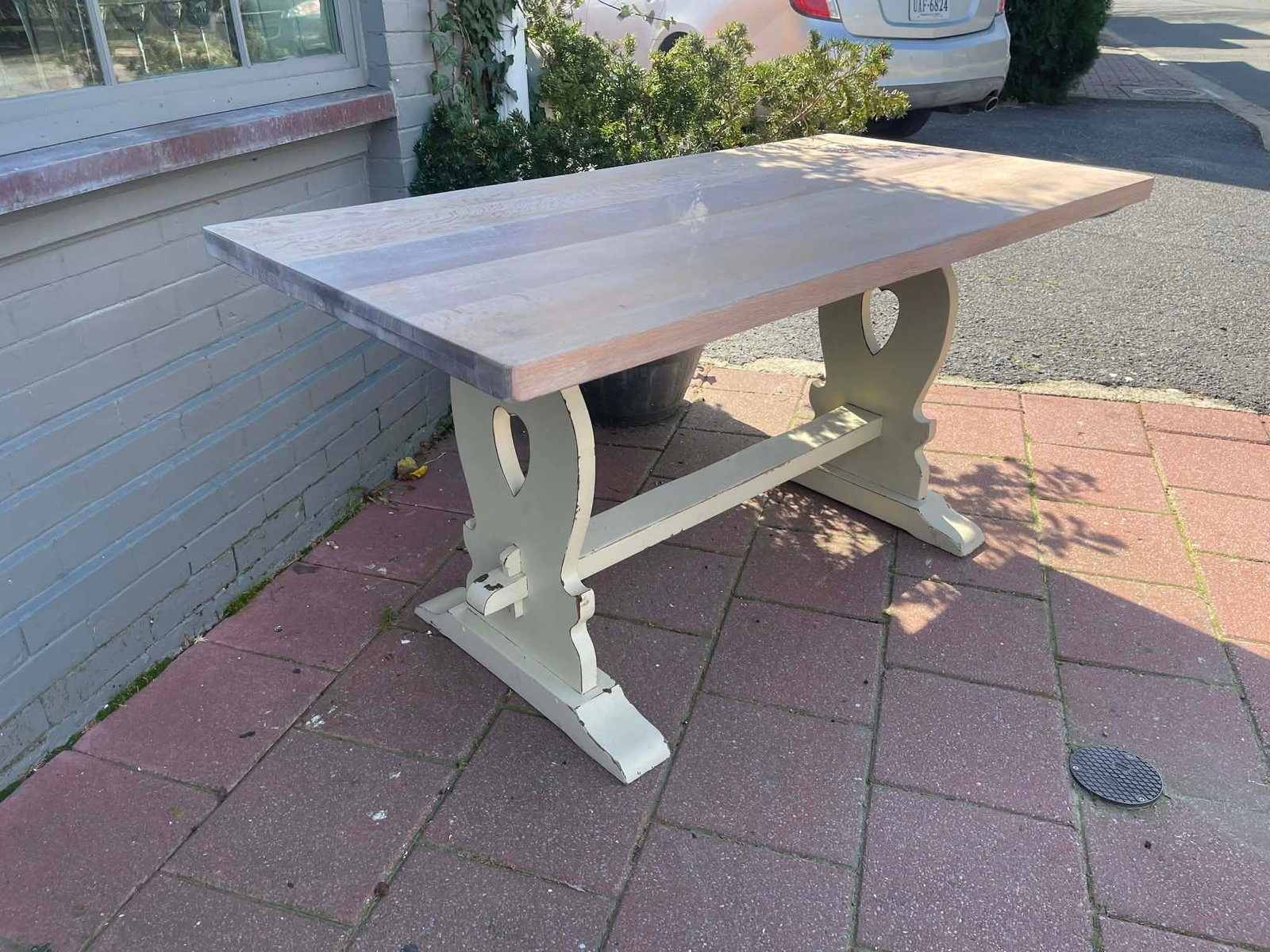 Antique English Solid Oak Kitchen Table 1900 - 2