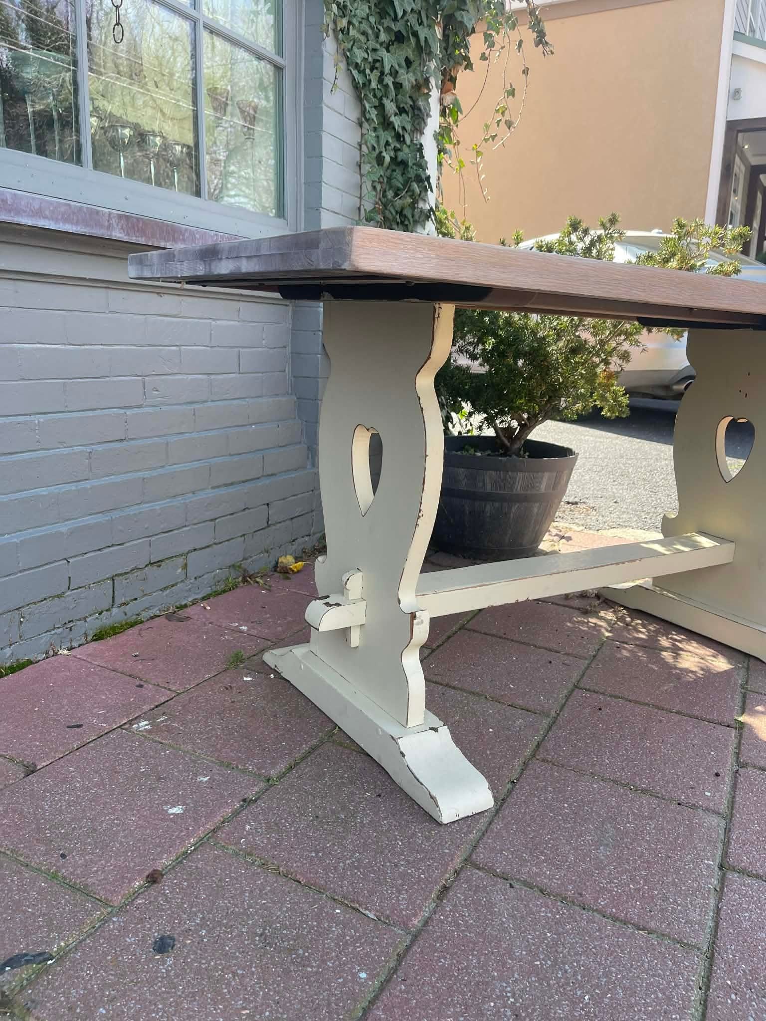 Antique English Solid Oak Kitchen Table 1900 - 5