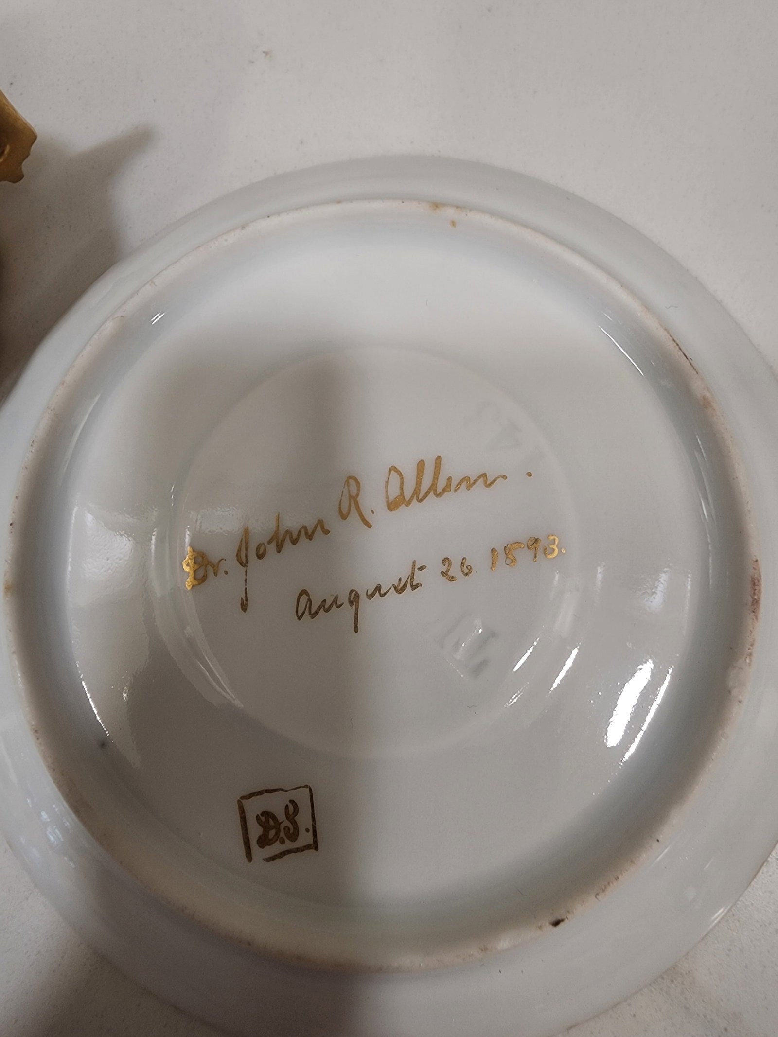 Late 19th Century Fabulous Signed Austrian Antique Teacup and Saucer Dated 1893 - 3
