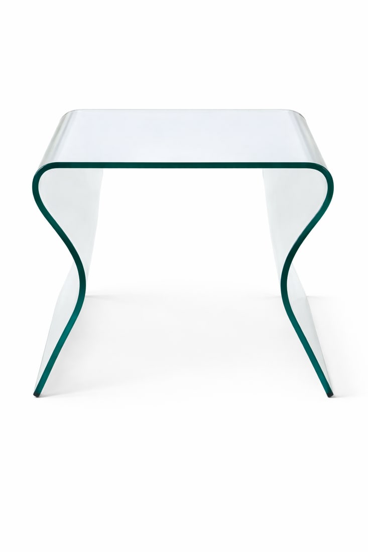 Late 20th Century Fiam Italia Charlotte De Nuit Curved Glass Side Table – Italian Modern by - 3