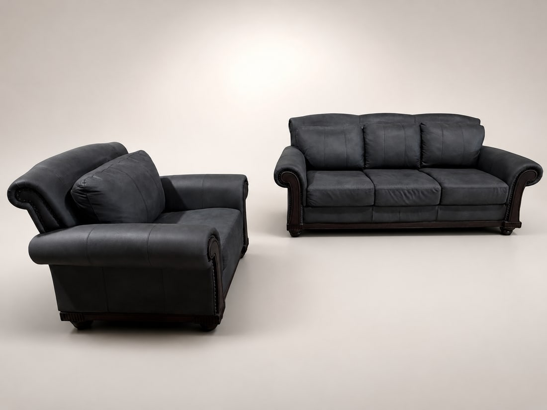 Loom Shadow Heritage Black Leather Sofa - 10